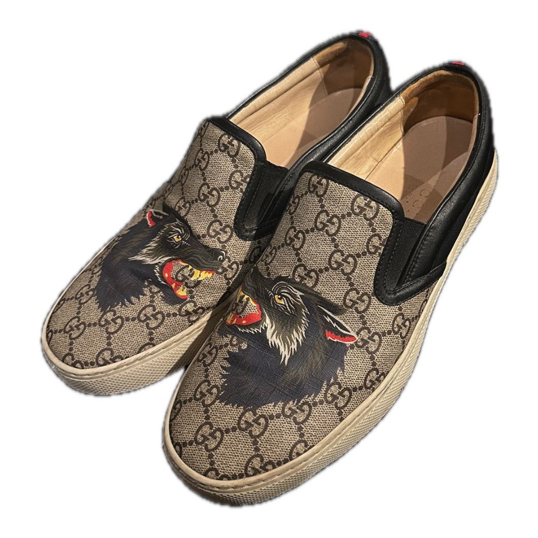 Gucci Men’s Gucci Monogram Wolf Emblem Slip On Sneakers Size US 8.5 / EU 41-42 - 4 Thumbnail