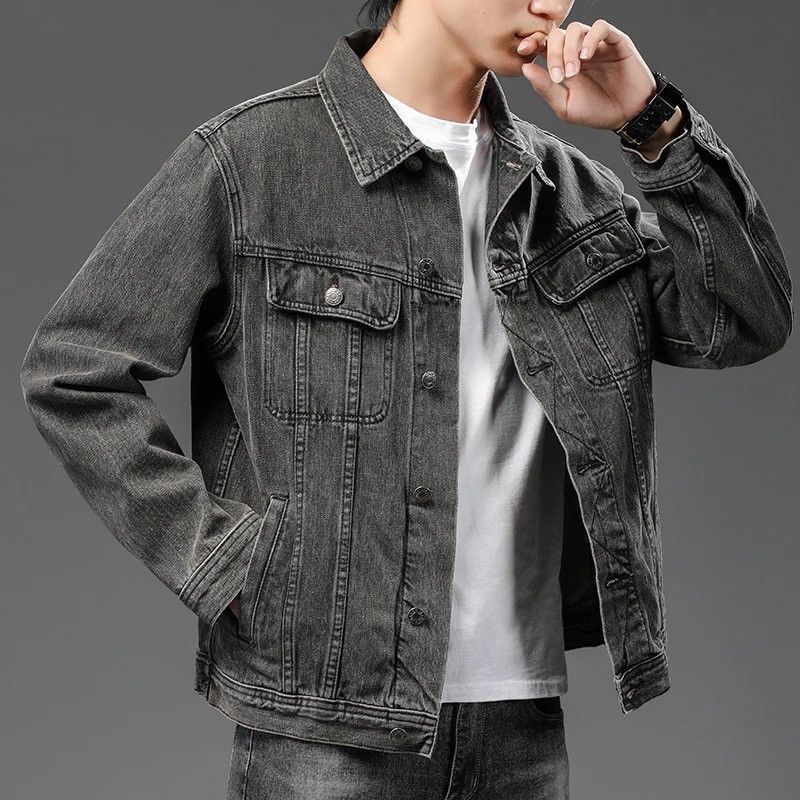Japanese Brand Black Denim Jacket Size US L / EU 52-54 / 3 - 2 Thumbnail
