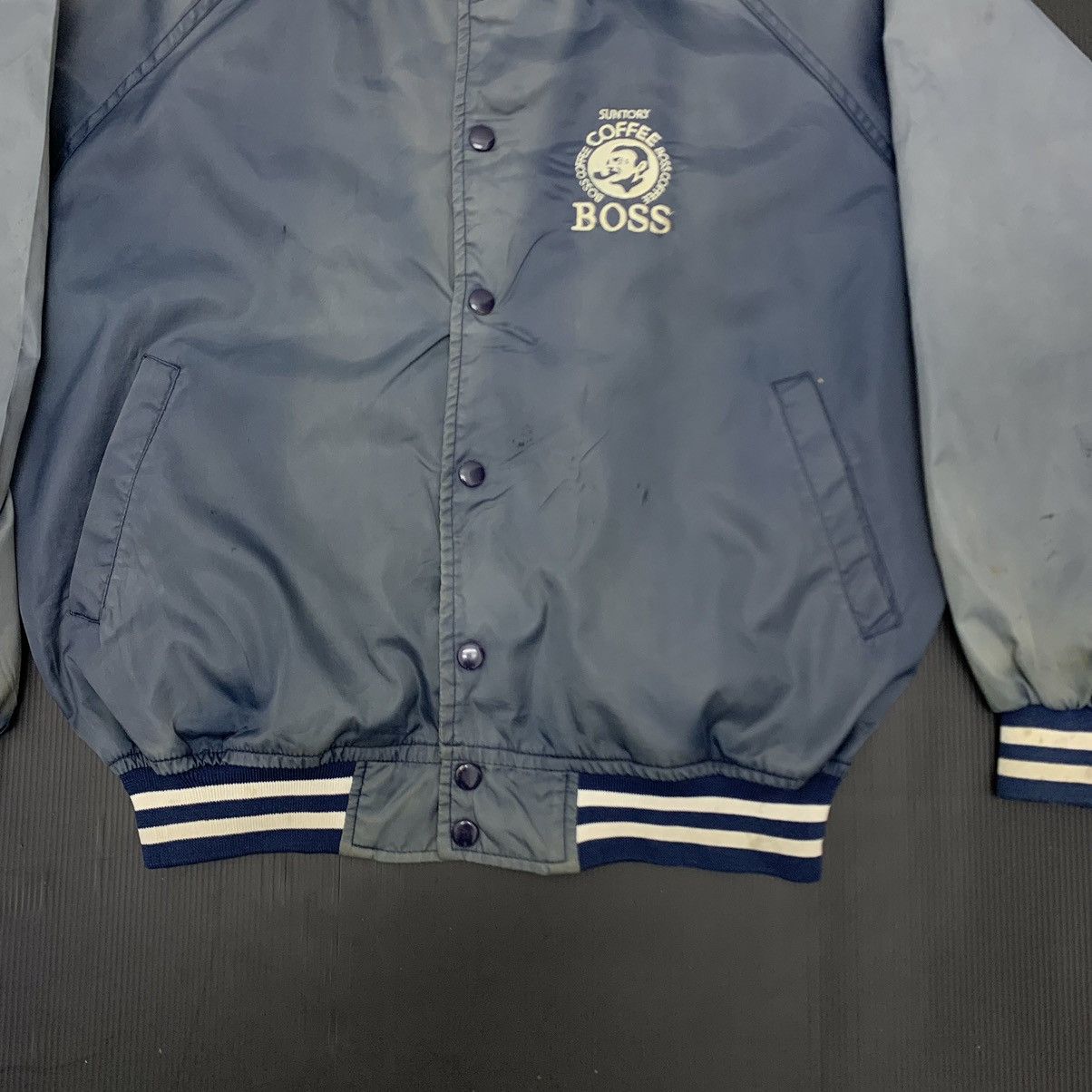 Japanese Brand THRASHED Sun Faded Suntory Coffee Boss Light Bomber Jacket Size US L / EU 52-54 / 3 - 3 Thumbnail