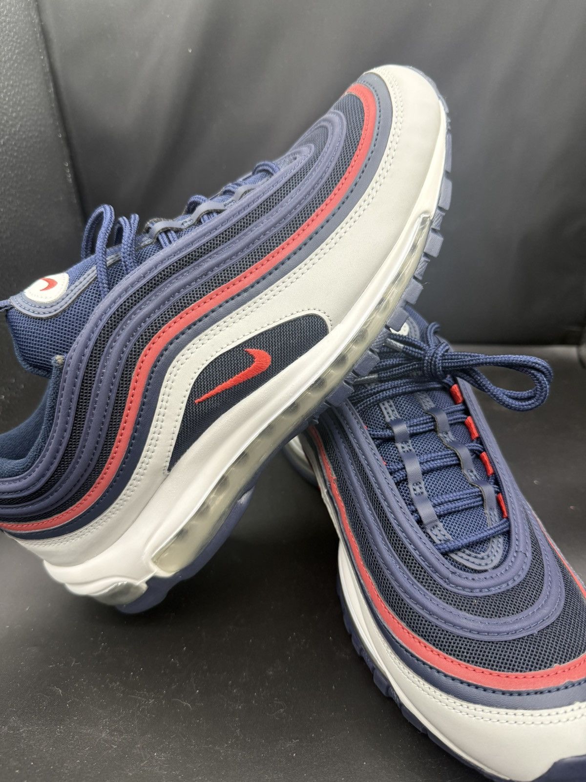 Nike NIKE AIR MAX 97 MIDNIGHT NAVY/TRACK RED Size US 10 / EU 43 - 4 Thumbnail