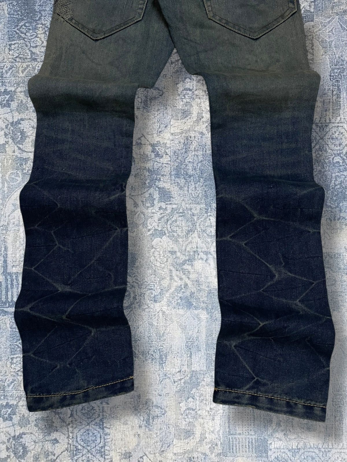 Le Grande Bleu (L.G.B.) Vintage 1990s Og Japan Designer Lagust Scab Distressed Denim Size US 30 / EU 46 - 12 Thumbnail