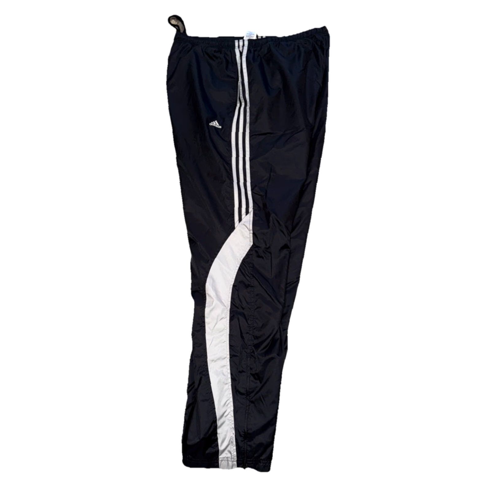 Adidas VINTAGE Adidas Track Pants Men’s XL Black 3 Stripe Nylon Zip Ankle Windbreakers Size US 36 / EU 52 - 2 Thumbnail