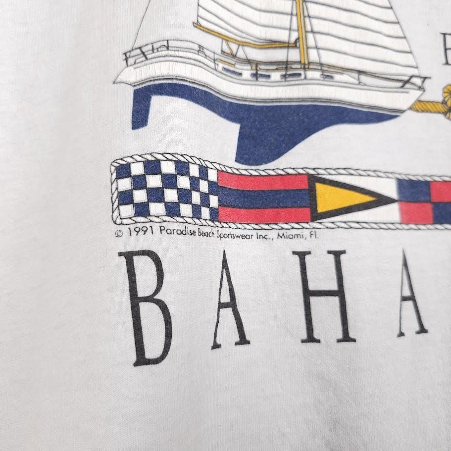 Jerzees Vintage Freeport Bahamas T Shirt Mens Size XL White 90s Sail Size US XL / EU 56 / 4 - 3 Thumbnail