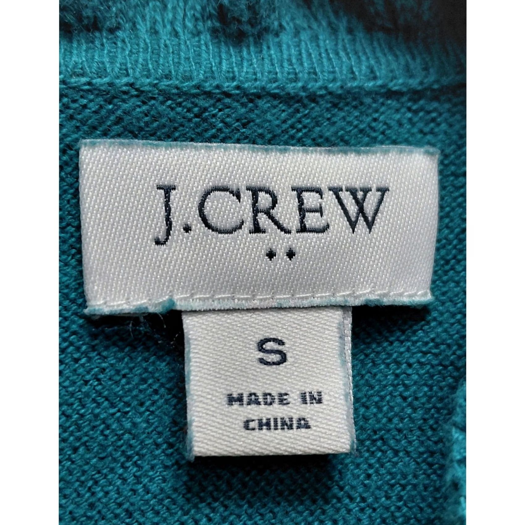 J.Crew J.Crew Ruffle Neck Teal Green Long Sleeve Cotton Sweater Women’s S Size S / US 4 / IT 40 - 4 Thumbnail