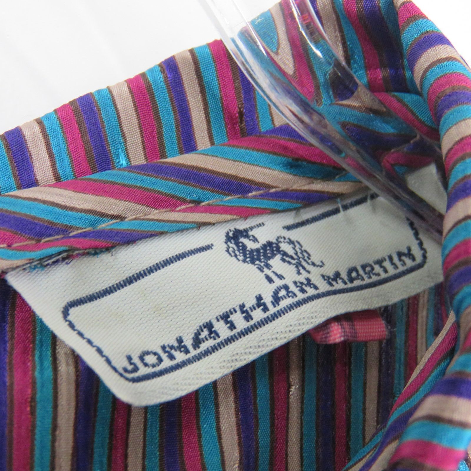 Vintage 1970s Vintage Peter Pan Collar Purple Striped Blouse Small Size S / US 4 / IT 40 - 4 Thumbnail