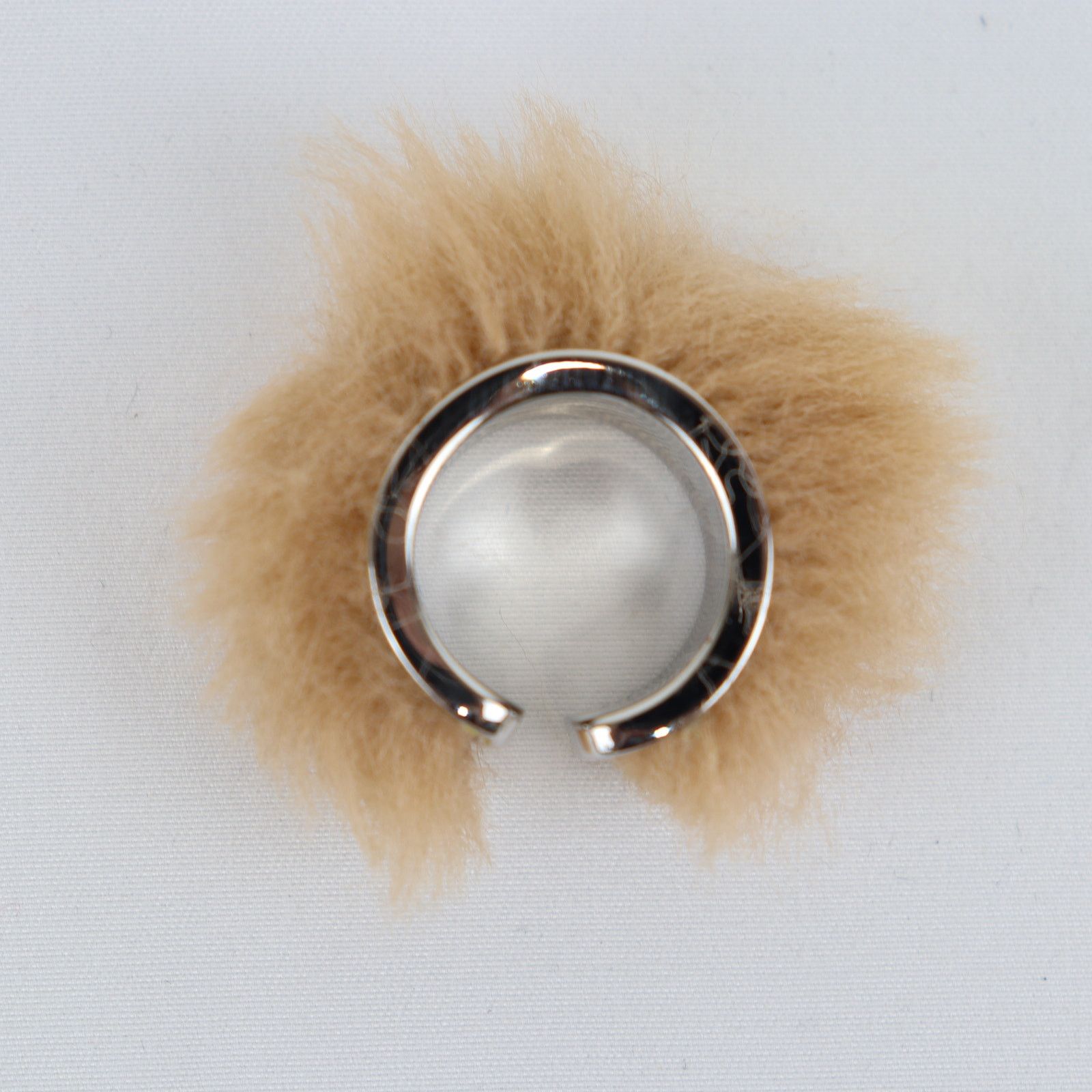 Maison Margiela o1rshd1 Size: 2 / MM6 Brass Ring with Faux Fur Silver/Brown Size ONE SIZE - 6 Thumbnail
