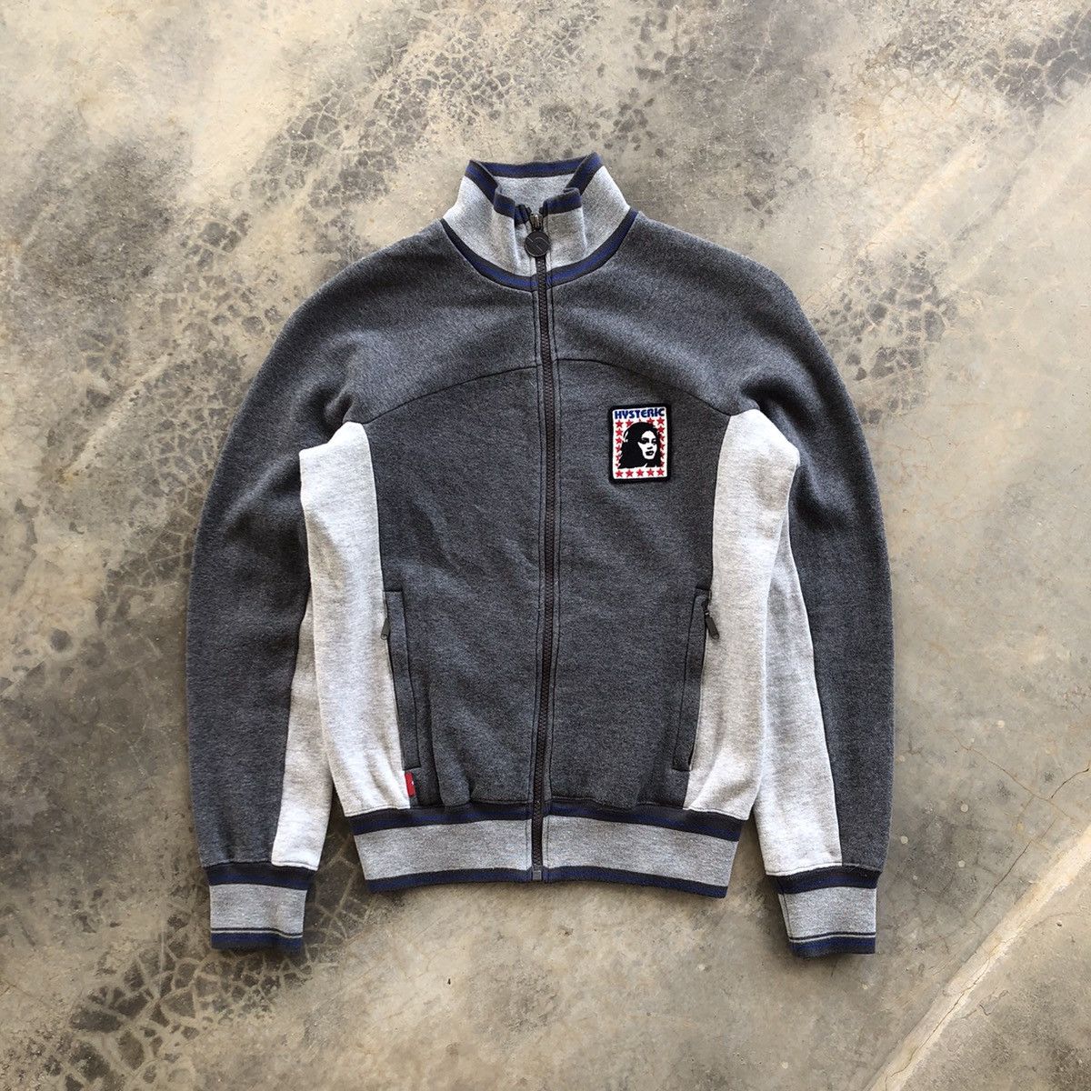 image of Hysteric Glamour Nice Design Zipper Cotton Jacket in Grey, Men's (Size Small)