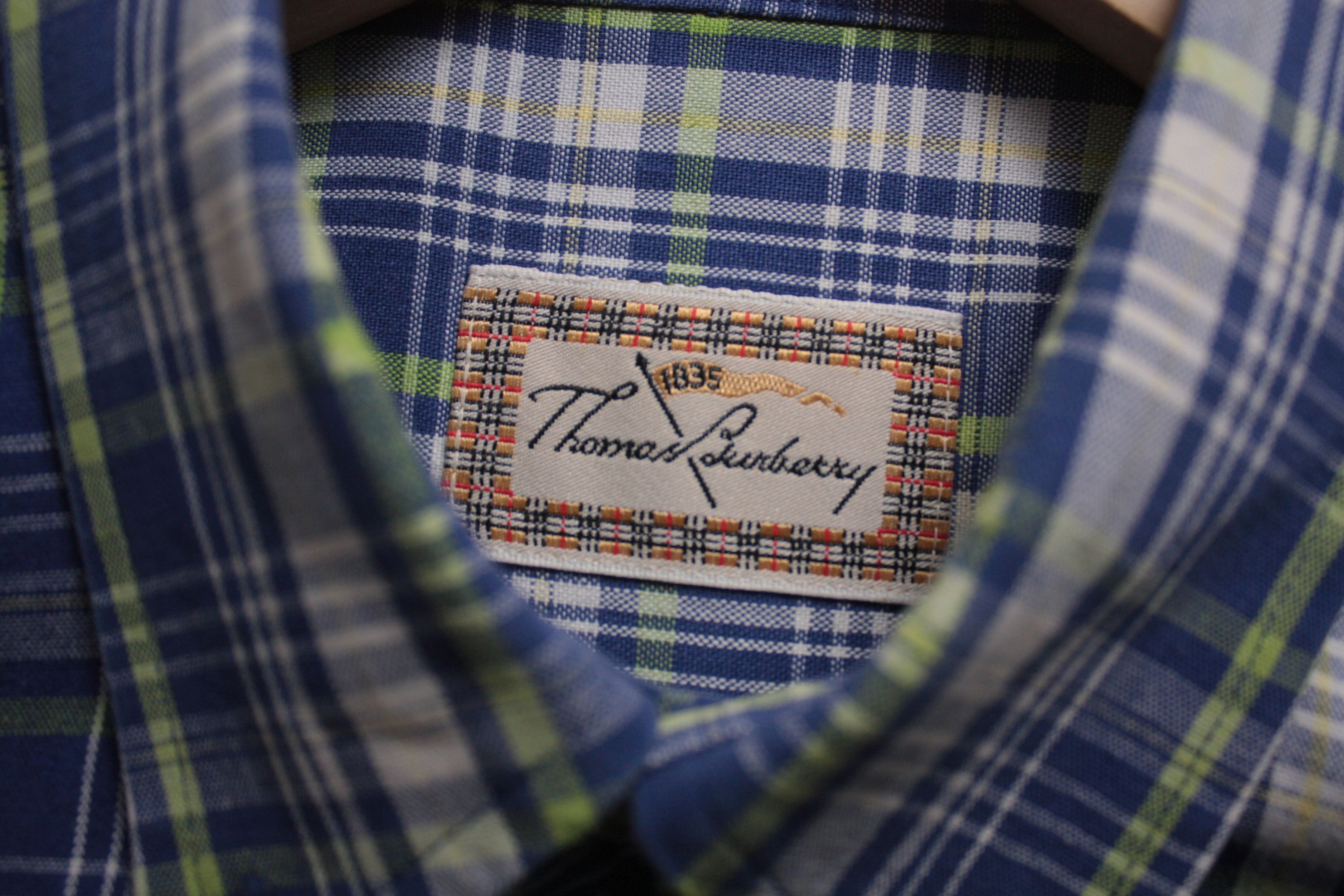 Burberry Thomas Burberry Blue Checkered Shirt Men's Size US M / EU 48-50 / 2 - 4 Thumbnail