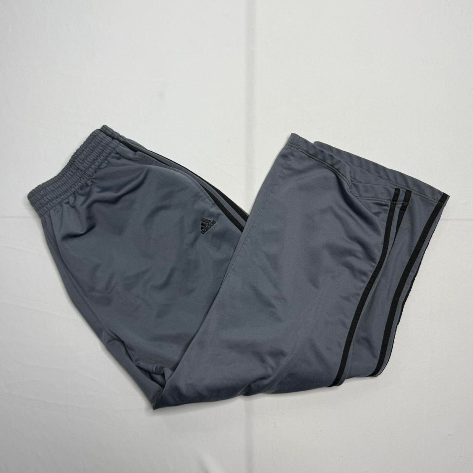 Adidas Adidas Grey Track Pants With Black Stripes Size XL Size US 41 - 1 Thumbnail