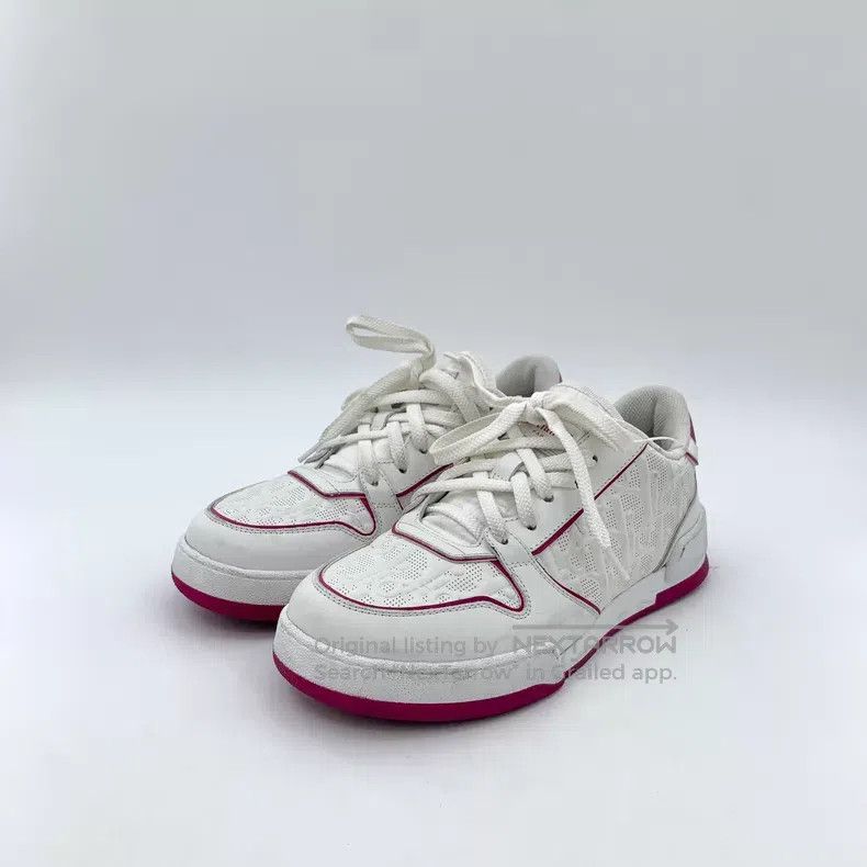 Dior Dior White logo embossed cowhide lace-up casual flat board Size US 5.5 / IT 35.5 - 1 Thumbnail