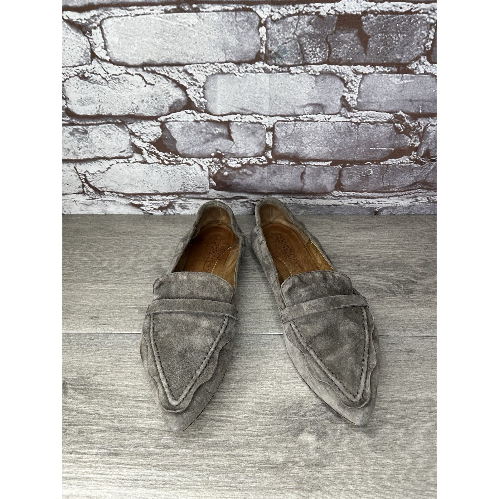 gomme Pomme D’or Gray Suede Leather Pointed Toe Ballet Flats Women Size US 7.5 / IT 37.5 - 15 Thumbnail