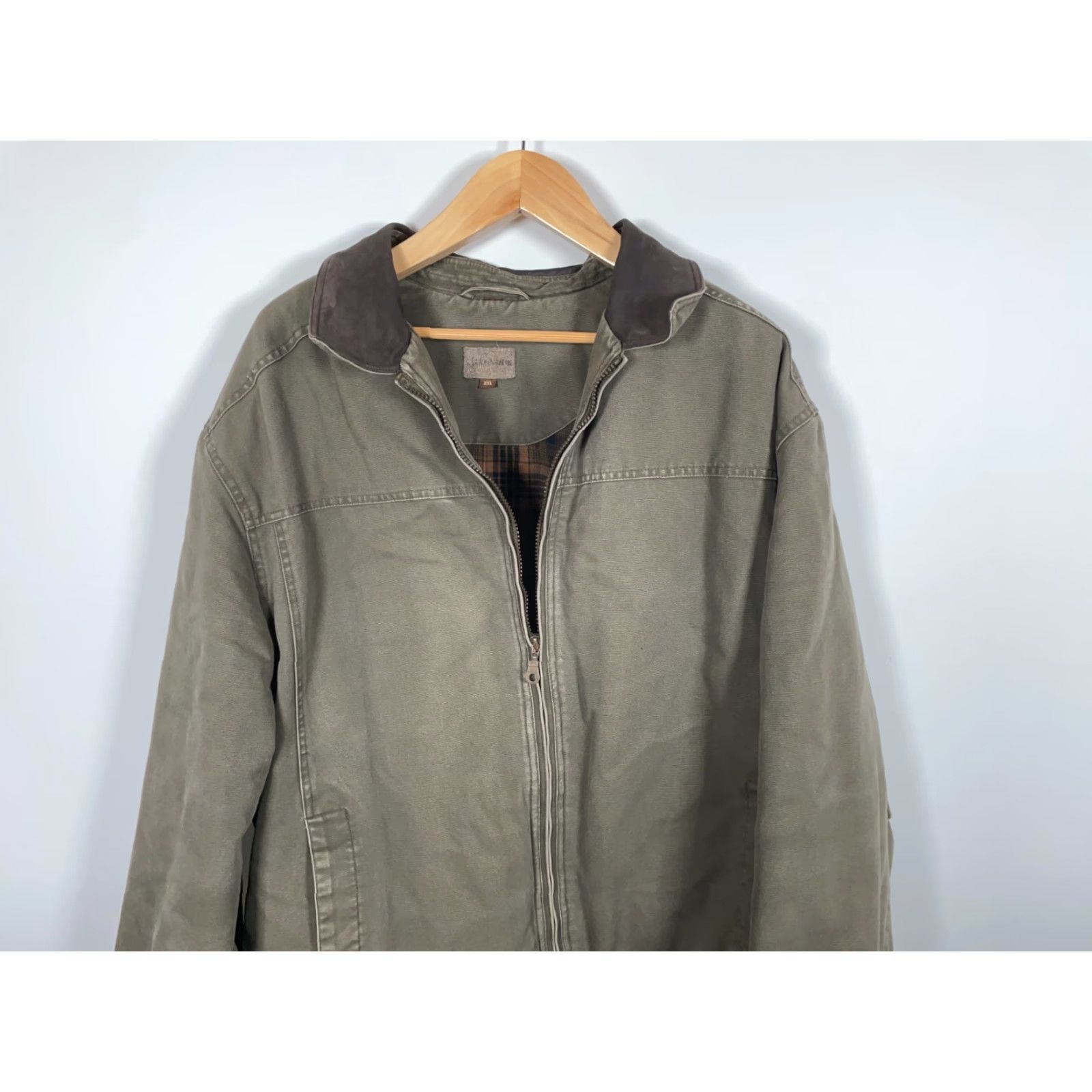 Vintage VINTAGE St. John's Bay Canvas Jacket Bomber Outdoor 2XL Brown Flannel Lined Adult Regular Mens Jacket Size US XXL / EU 58 / 5 - 4 Thumbnail