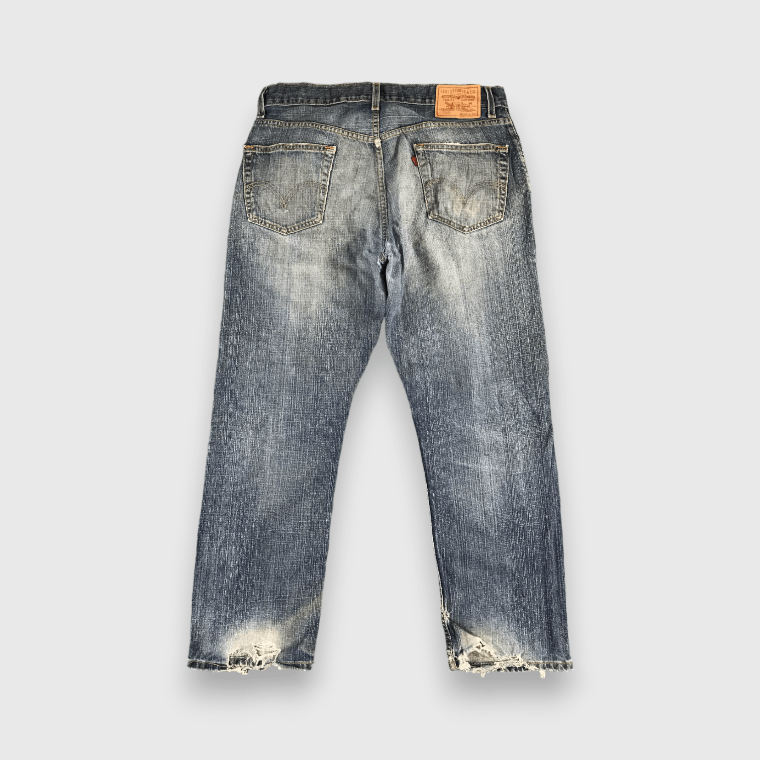 Levi's Vintage Levis 505 Jeans Distressed Faded Blue Denim -J504 Size US 36 / EU 52 - 2 Thumbnail