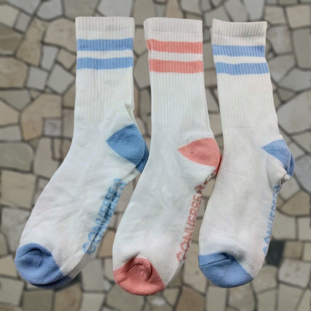 Converse Converse Crew Socks Multicolor Stripe 3 Pairs 6-12 Cushioned Mid Calf Unisex Adults Size ONE SIZE - 1 Thumbnail