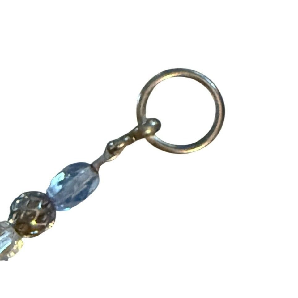 Handmade Handmade Beaded Womens Bracelet With Blue & Clear Beads 7 in Size ONE SIZE - 3 Thumbnail