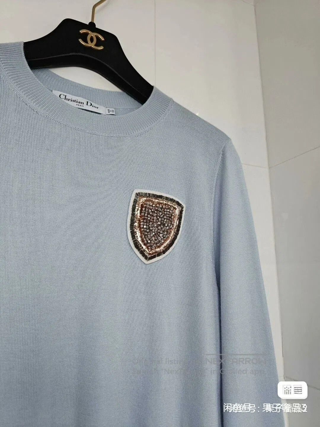 Dior Dior Blue Knit Sweater with Patch Design. Size US M / EU 48-50 / 2 - 6 Thumbnail