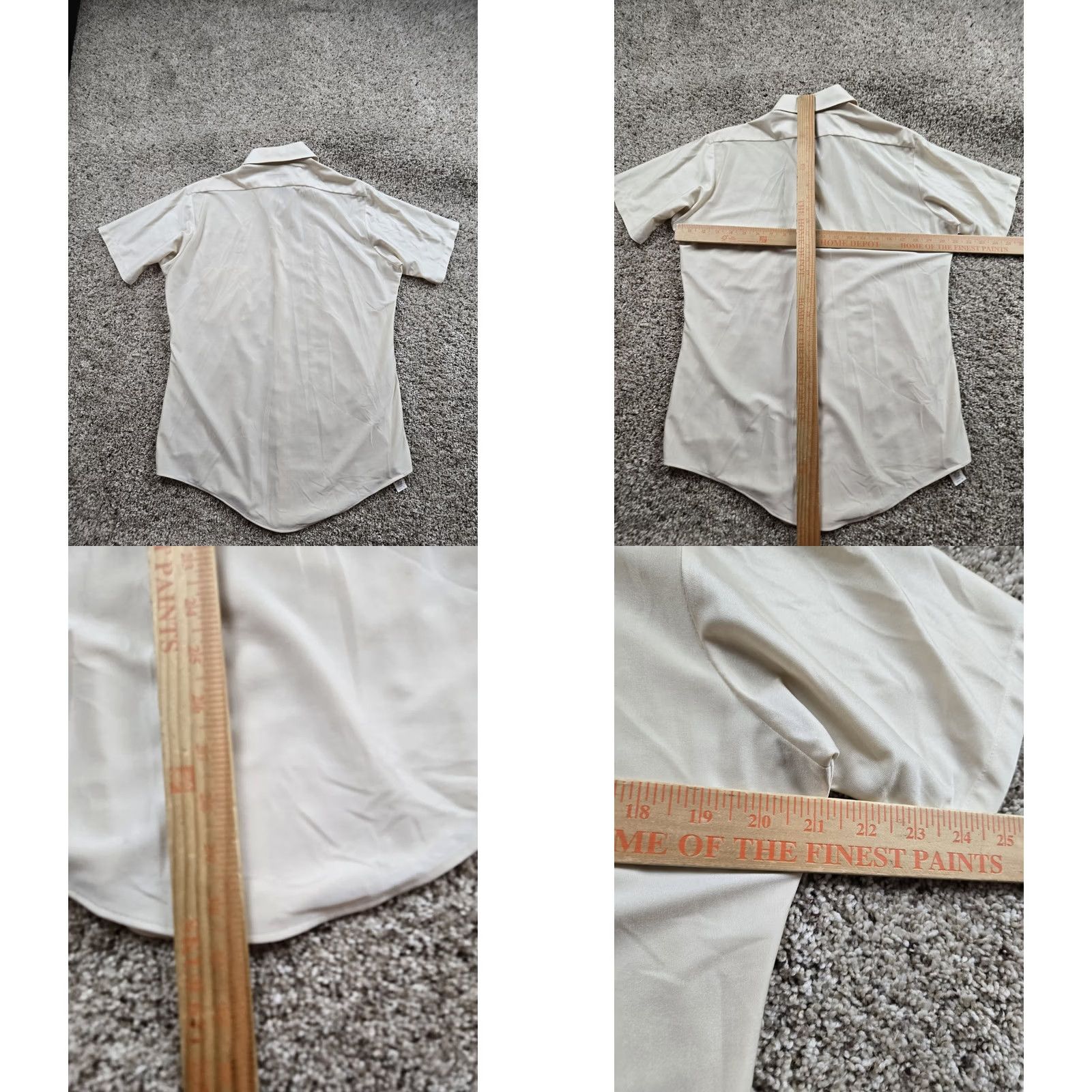 Van Heusen VINTAGE Van Heusen Shirt Mens M Beige Short Sleeve Button-Front Disco 70s Size US M / EU 48-50 / 2 - 8 Thumbnail