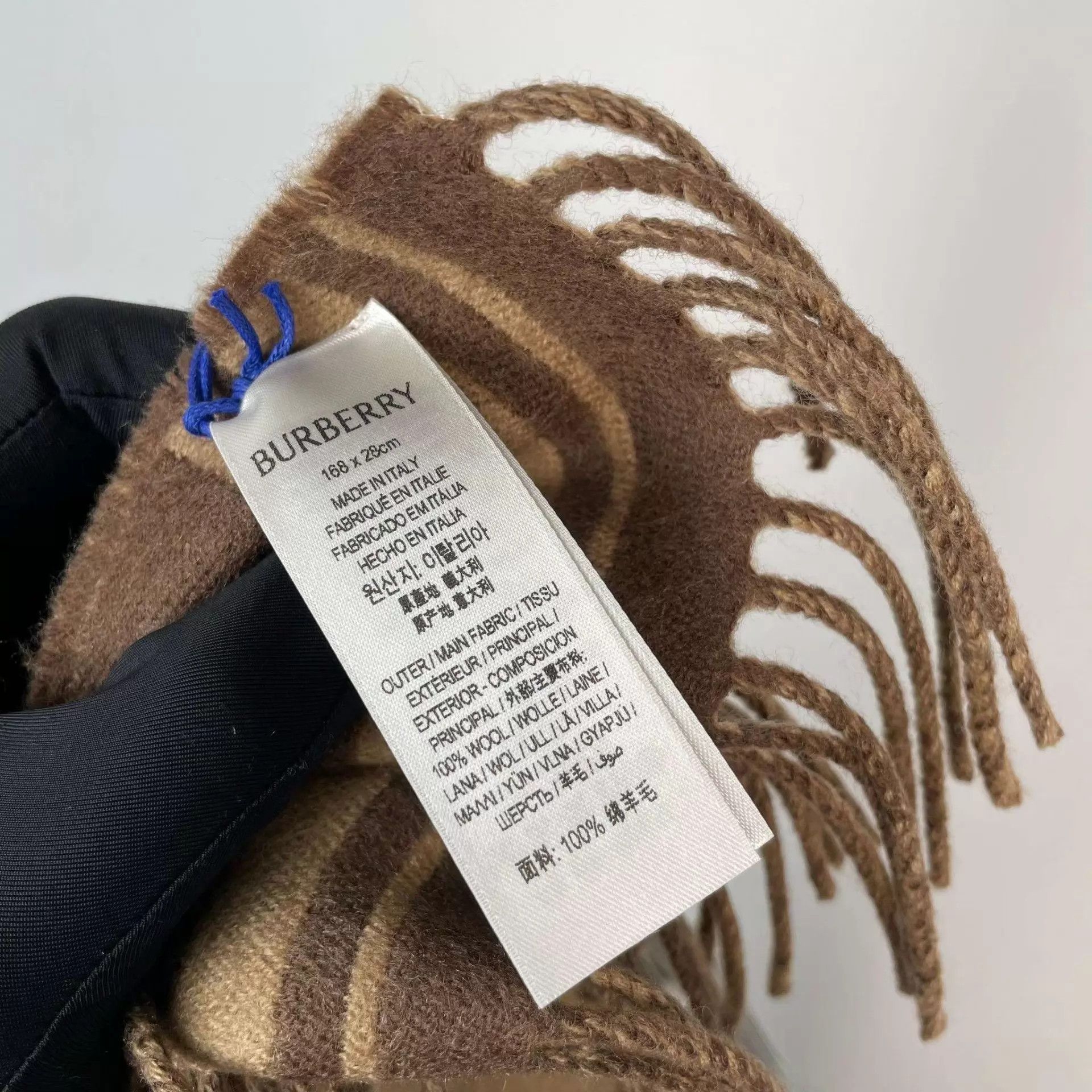 Burberry BURBERRY Camel Wool Scarf 168/28 Size ONE SIZE - 3 Thumbnail