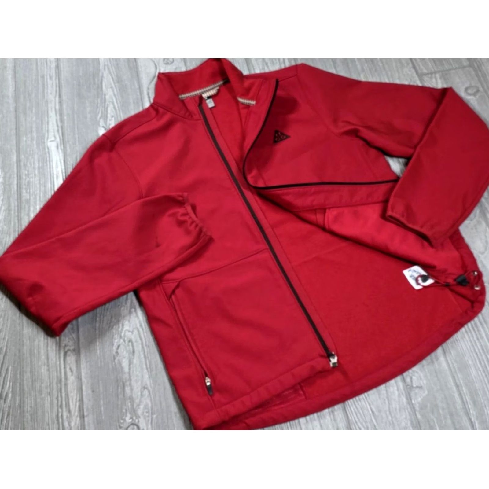 Nike ACG NIKE ACG Full Zip Soft Shell Jacket Red Black Mens M Drawstring Y2k Rare Vintage Nike ACG Jacket Size US M / EU 48-50 / 2 - 2 Thumbnail