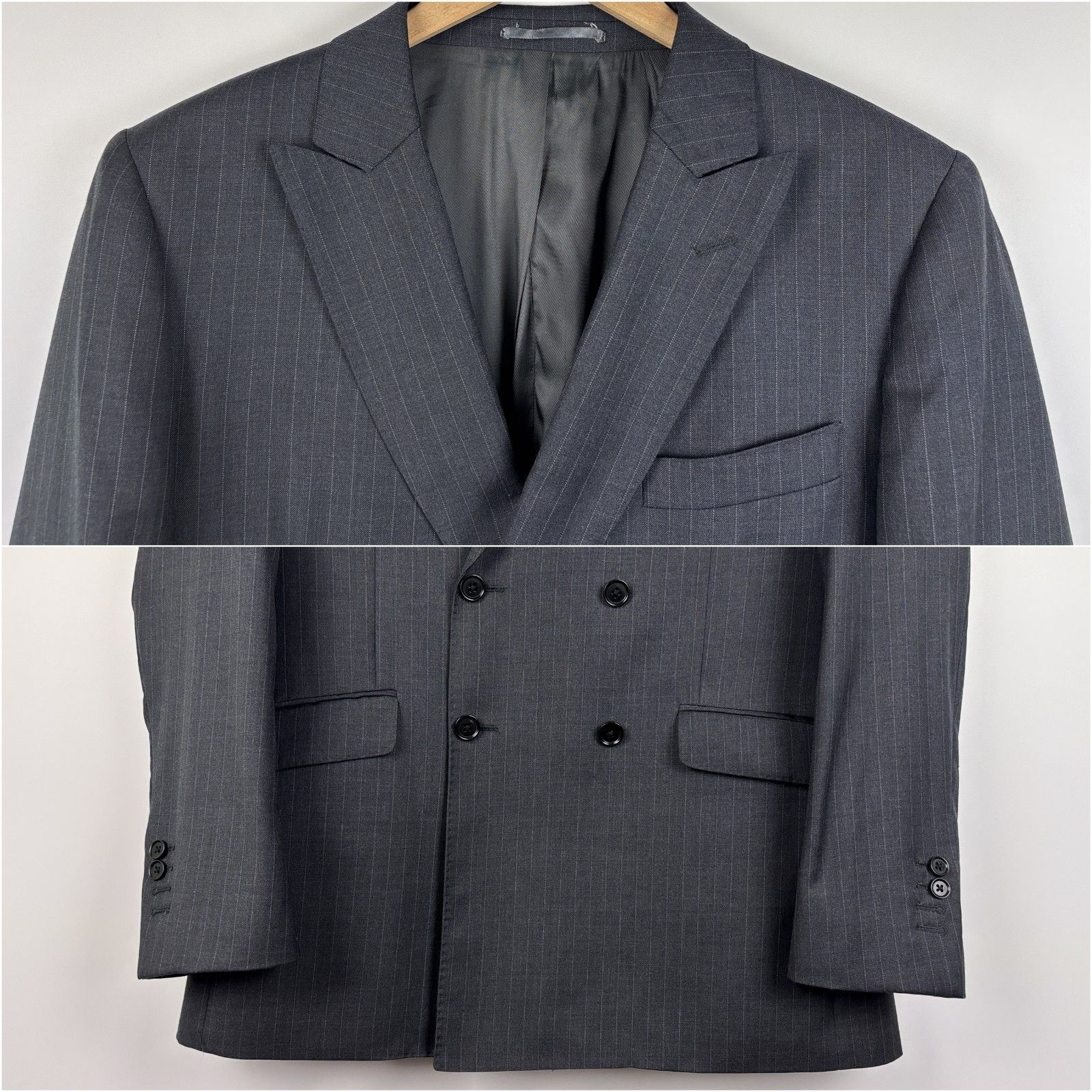 Hawes & Curtis Hawes & Curtis Double-Breasted Super 100s Slim Suit 50R Size 50R - 3 Thumbnail