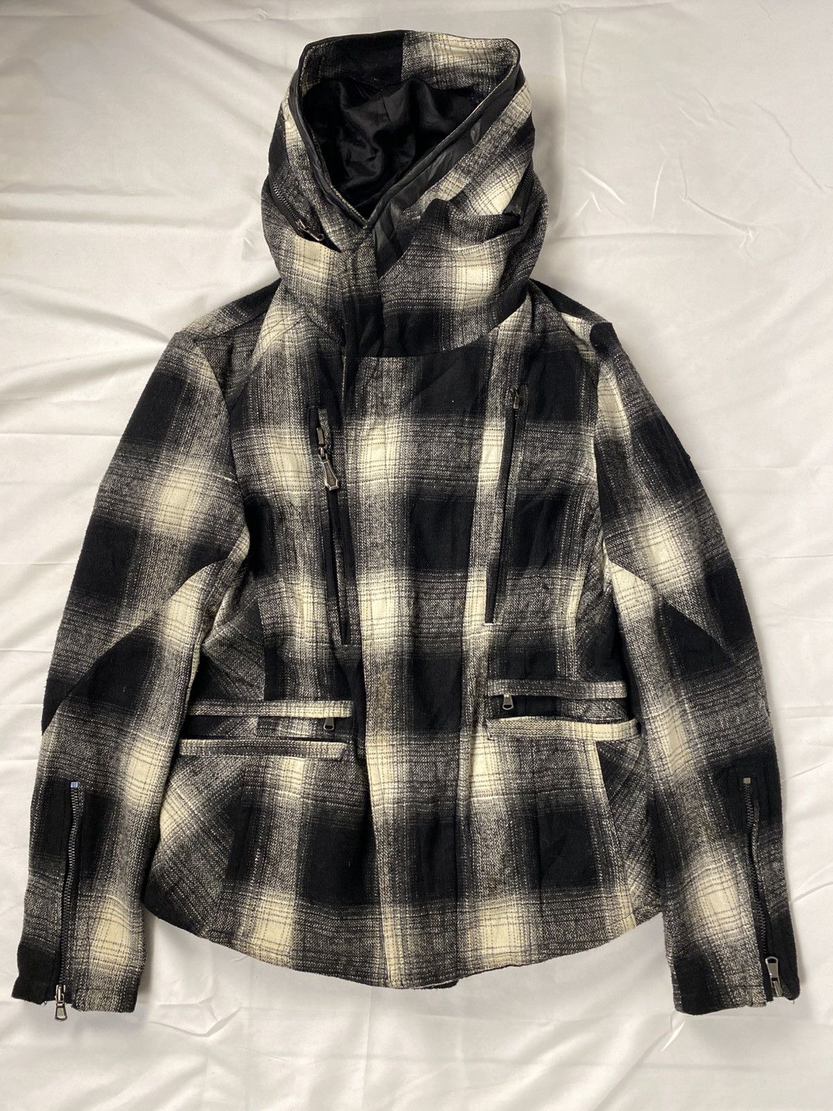 JACKROSE Jackrose Asymmetrical Bono Wool Jacket Checkered Multipocket Size US M / EU 48-50 / 2 - 8 Thumbnail