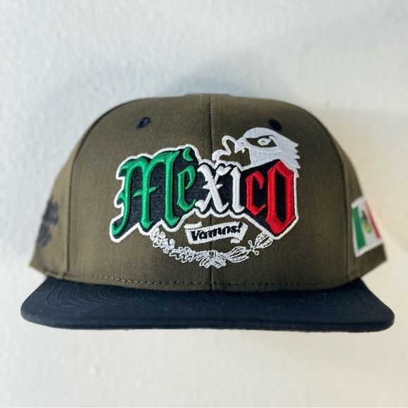 Designer NEW VAMOS MÉXICO GREEN/BLACK FLAT BILL SNAPBACK ORGULLO MEXI Size ONE SIZE - 1 Thumbnail