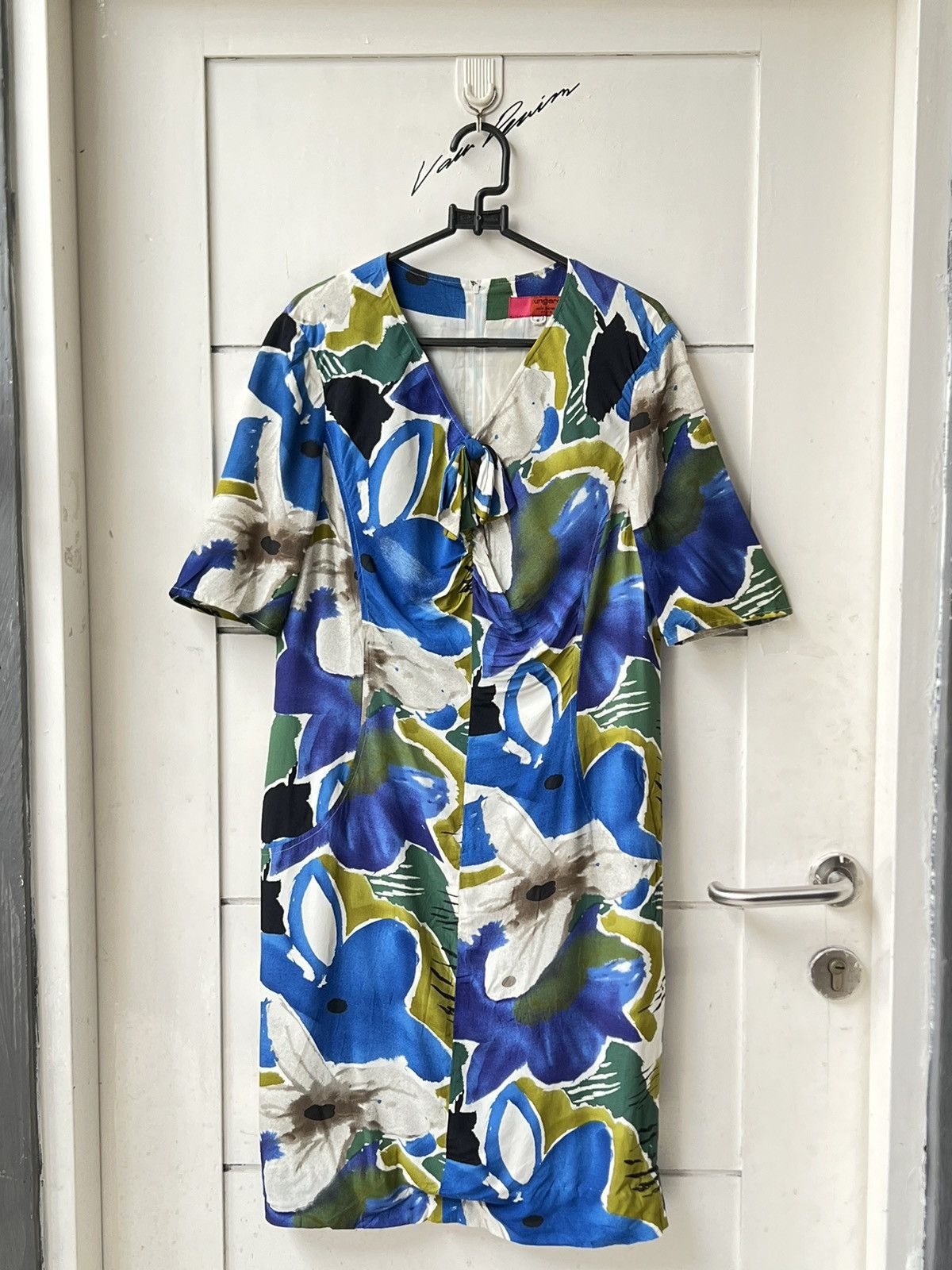 Ungaro Paris UNGARO Solo Donna Paris Flower Motive Dress Size XS / US 0-2 / IT 36-38 - 14 Thumbnail