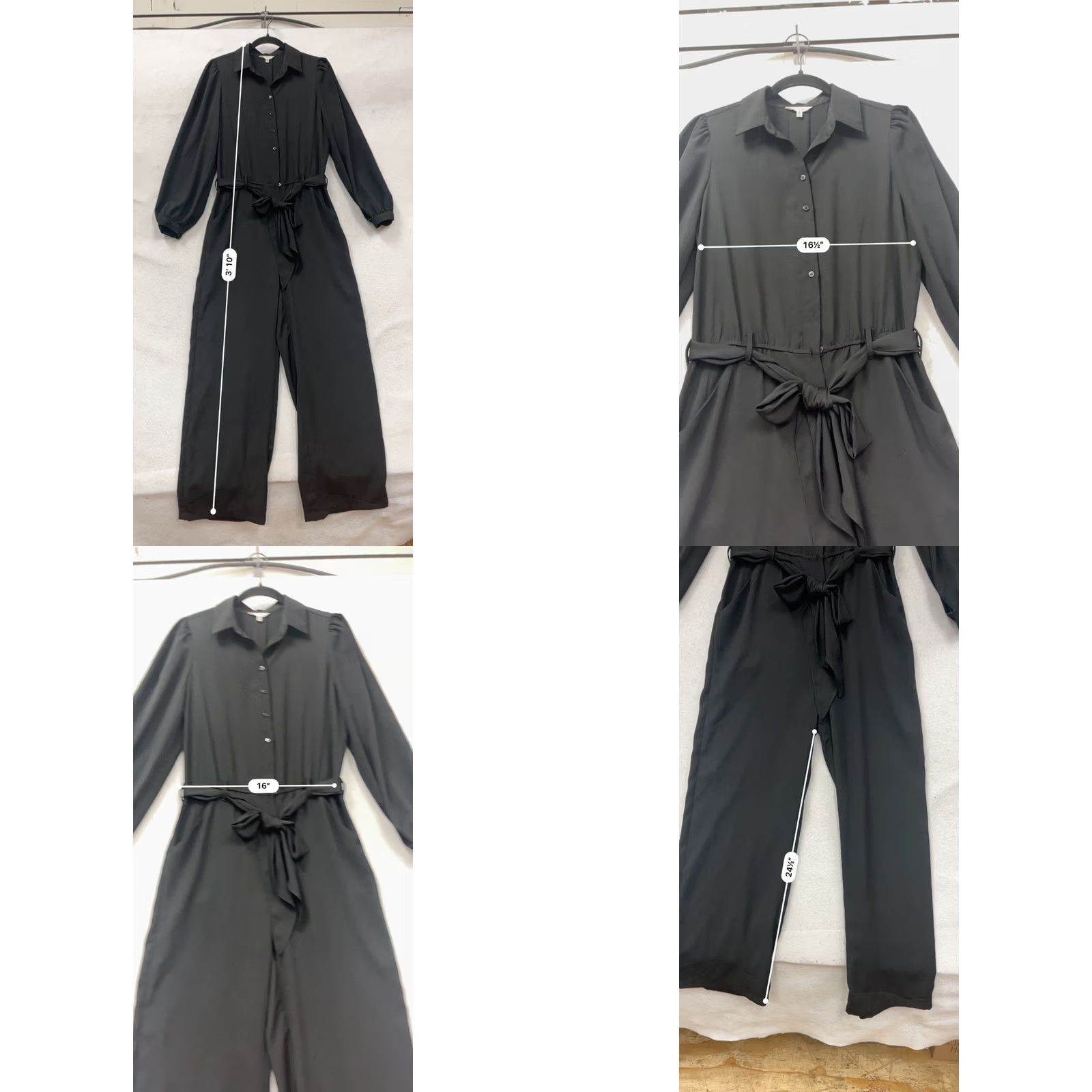 Vintage VINTAGE MAX Studio Black Long Sleeve Button-Front Jumpsuit M Adult Black Womens? Size M / US 6-8 / IT 42-44 - 8 Thumbnail