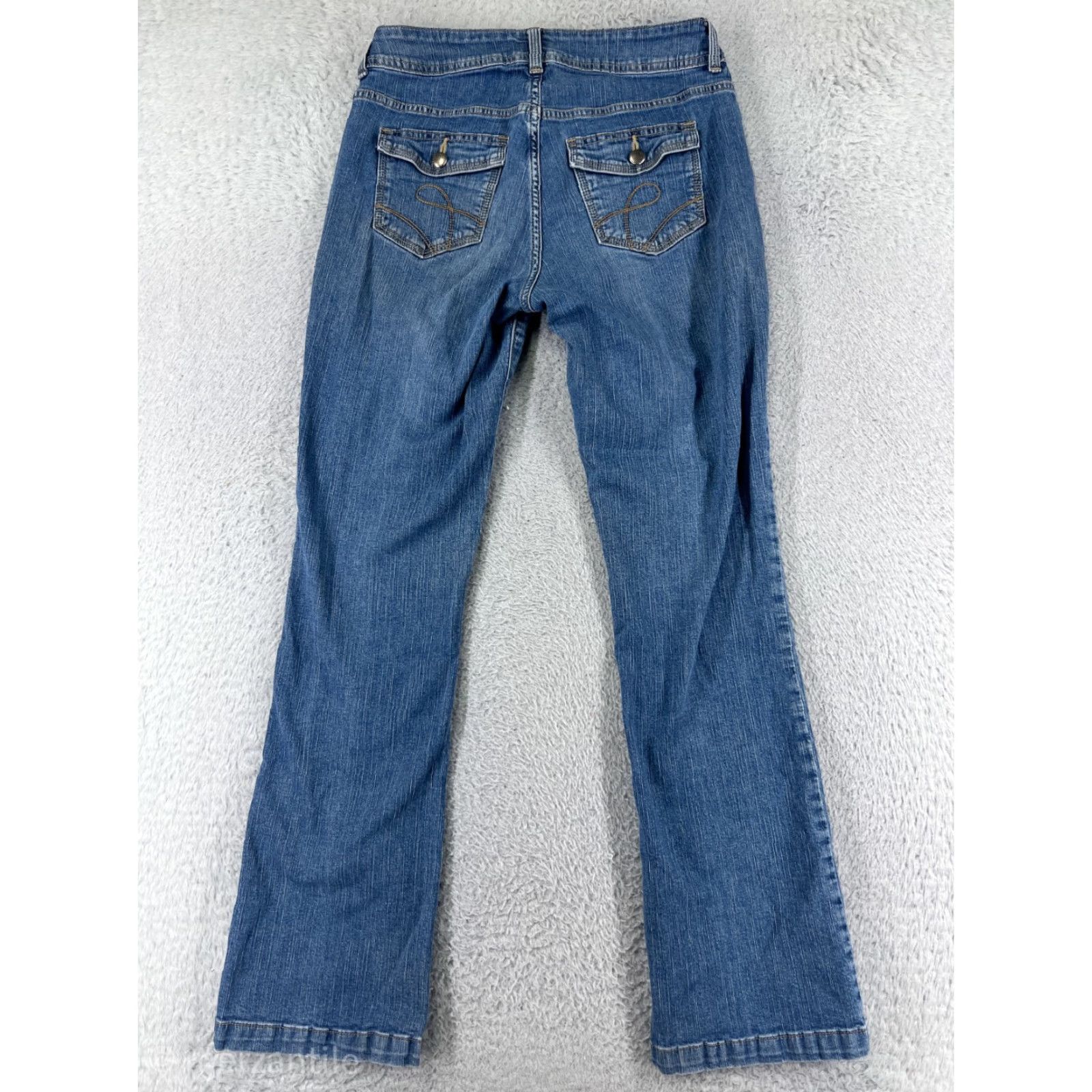 Lee Lee Womens Jeans Bootcut Denim Blue 6 Mid Rise 5-Pocket Cotton Stretch Inseam 29.5in Size 28" / US 6 / IT 42 - 2 Thumbnail