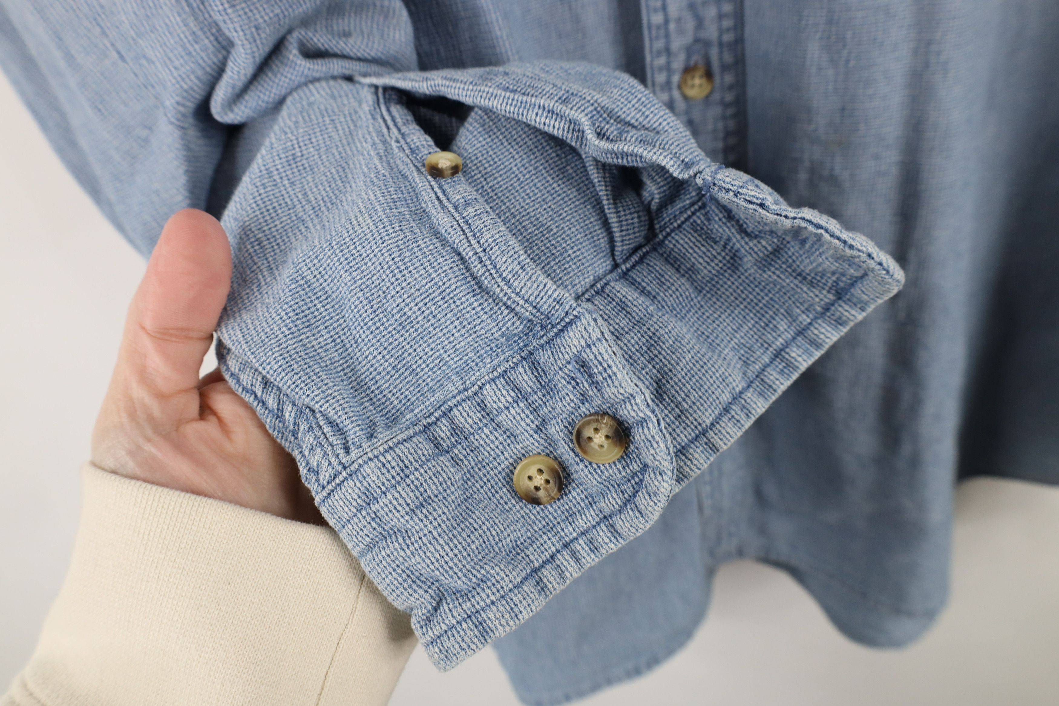 Vintage Vintage 90s M University of Michigan Button Down Shirt Blue Size US XXL / EU 58 / 5 - 7 Thumbnail