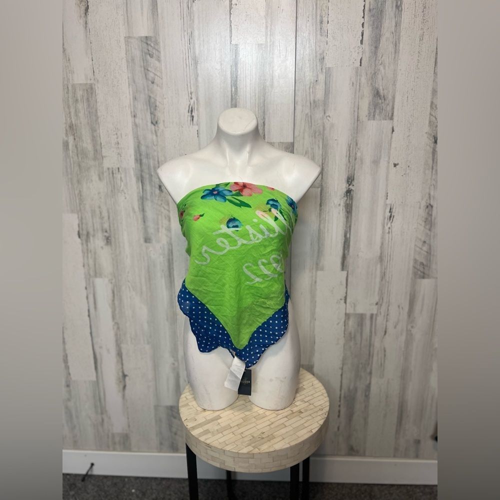 Hollister Hollister Floral Polka Dot Scarf Bandana Wrap – Green Blue P Size ONE SIZE - 1 Thumbnail