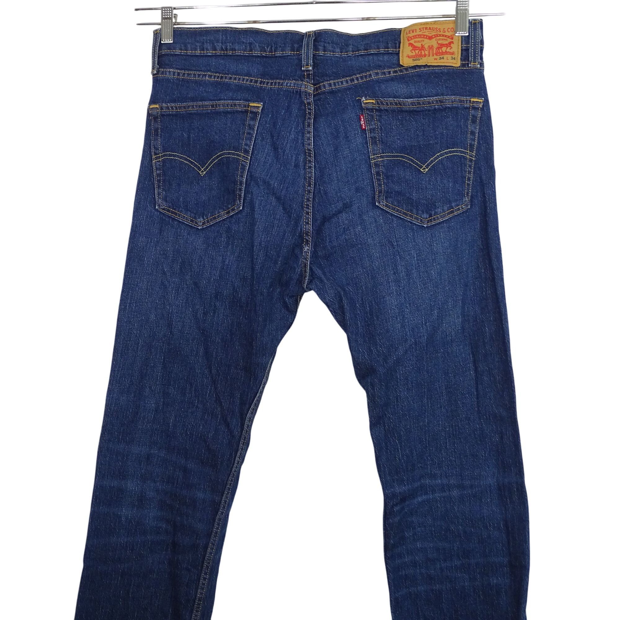 Levi's Levis 505 Straight Denim Jeans Men Size 34 x 34 Blue Dark Size US 34 / EU 50 - 4 Thumbnail