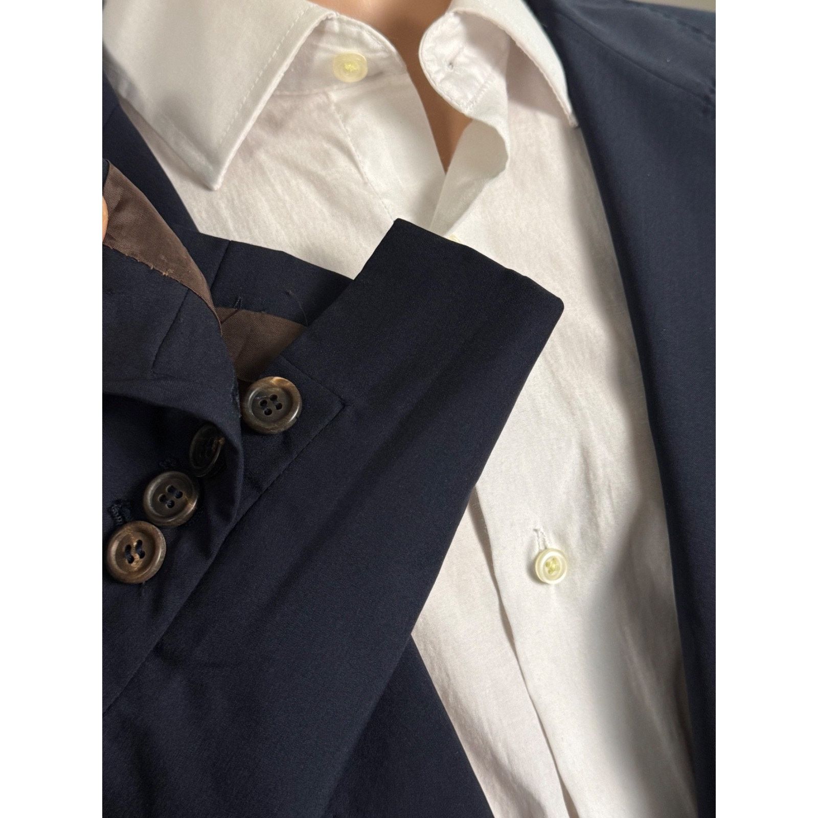 Brunello Cucinelli Brunello Cucinelli Navy Blue Unstructured Blazer jacket 48R Size 48R - 7 Thumbnail