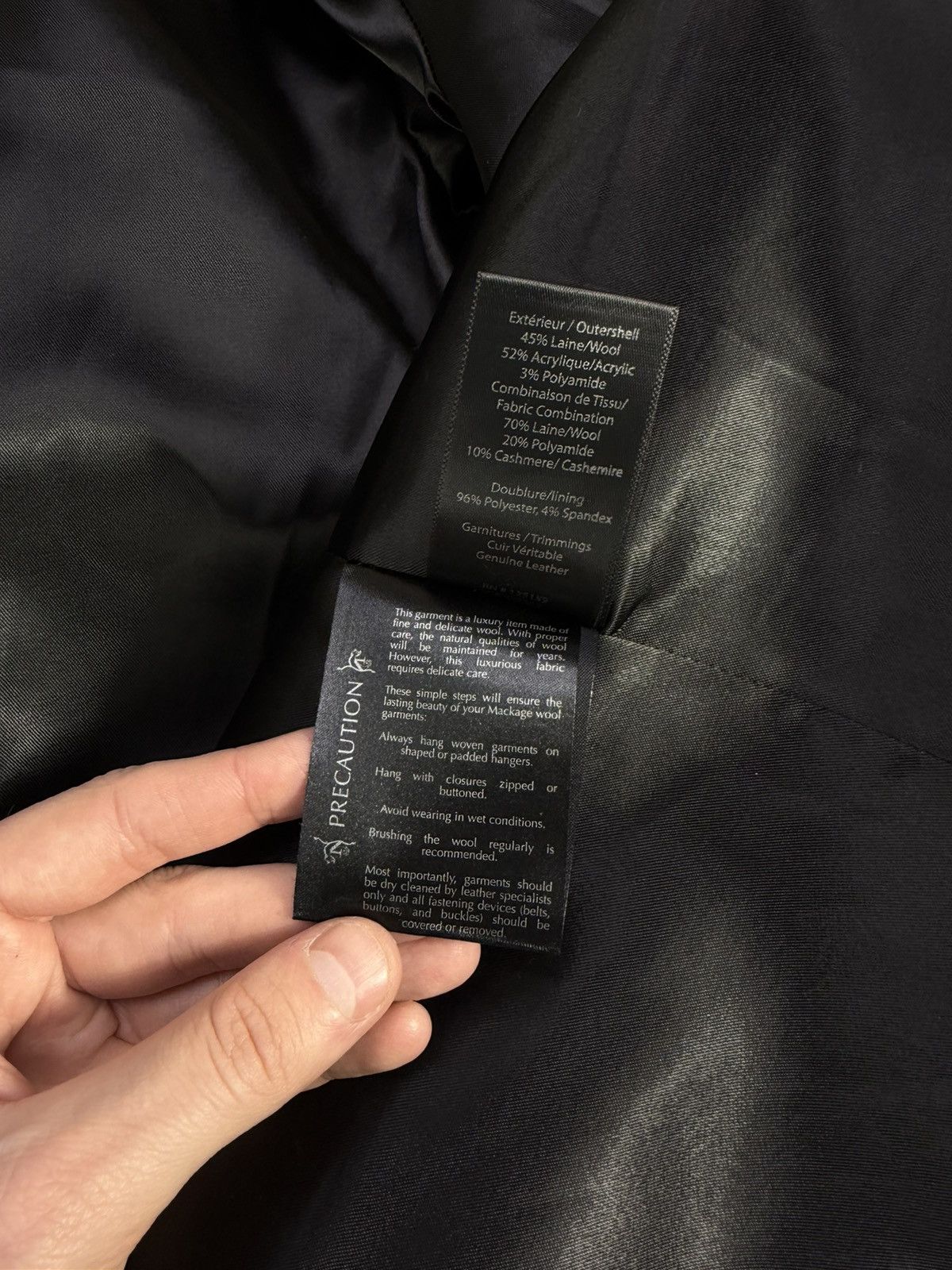 Mackage Mackage Black cashemere wool leather Coat jacket Modern Size M / US 6-8 / IT 42-44 - 17 Thumbnail