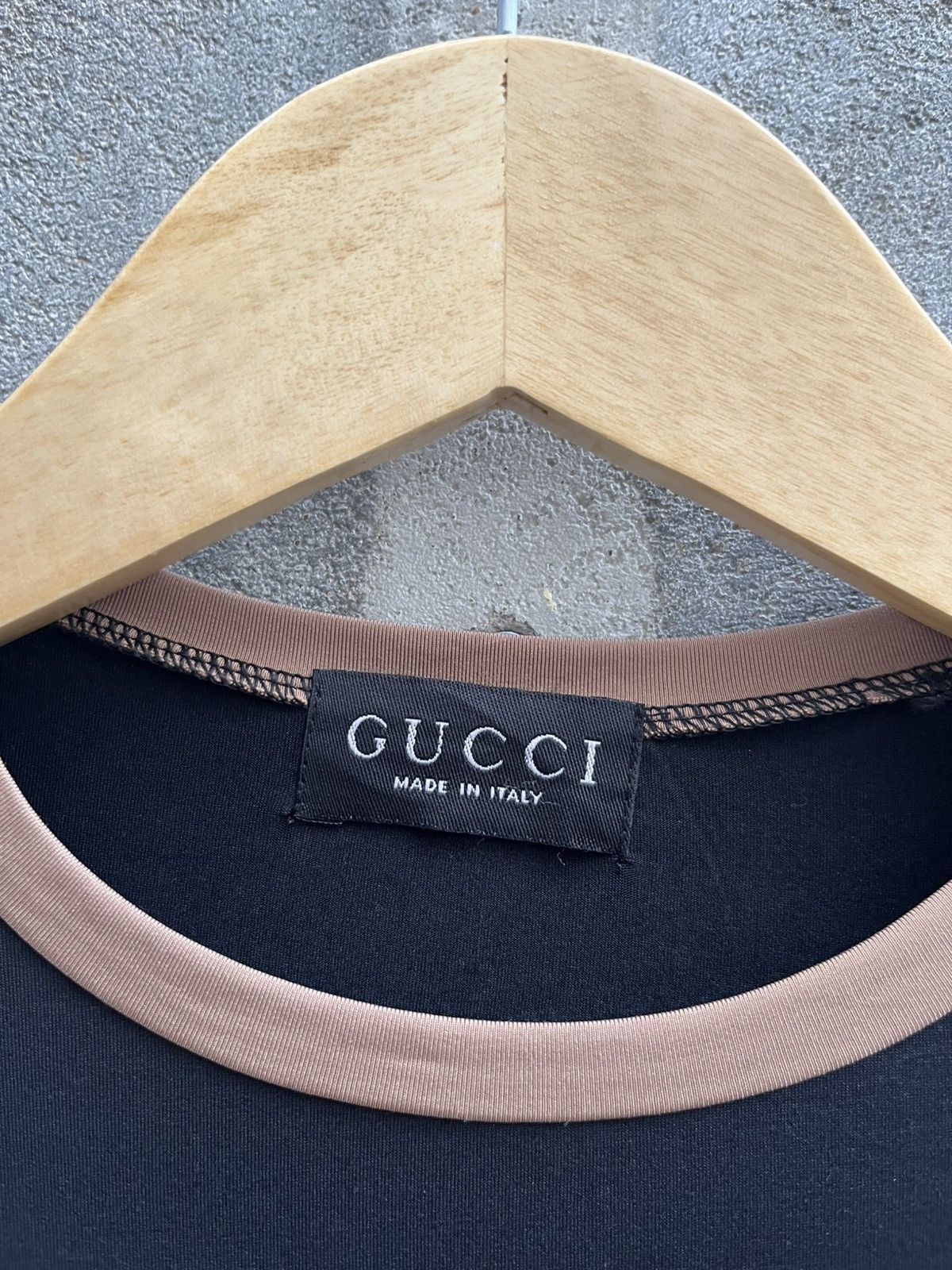 Gucci Gucci Black/Brown Long Sleeve Logo Tee Size US XXS / EU 40 - 6 Thumbnail