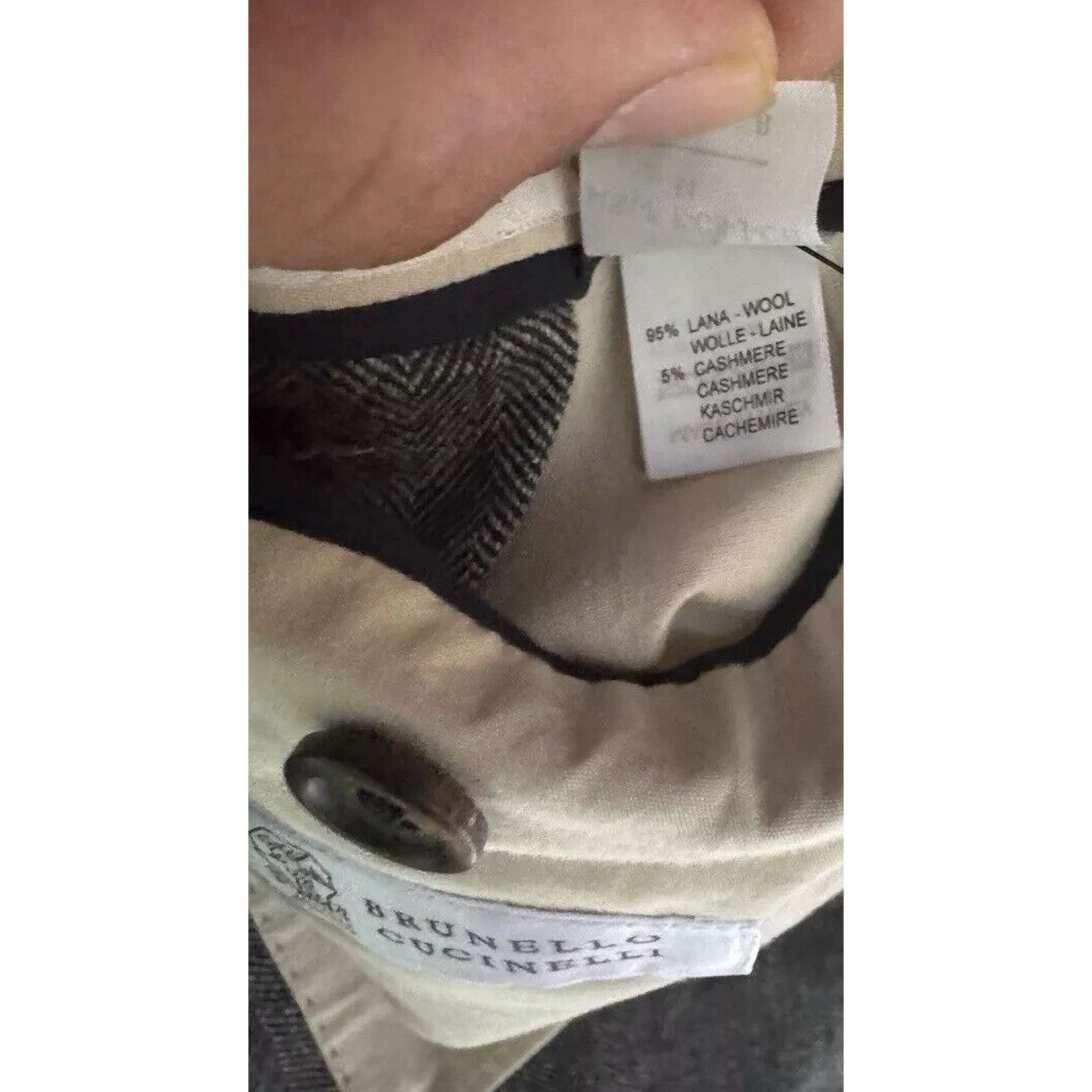 Brunello Cucinelli Brunello Cucinelli Gray Herringbone Tweed Sportjacket 54/44 Size 44R - 9 Thumbnail