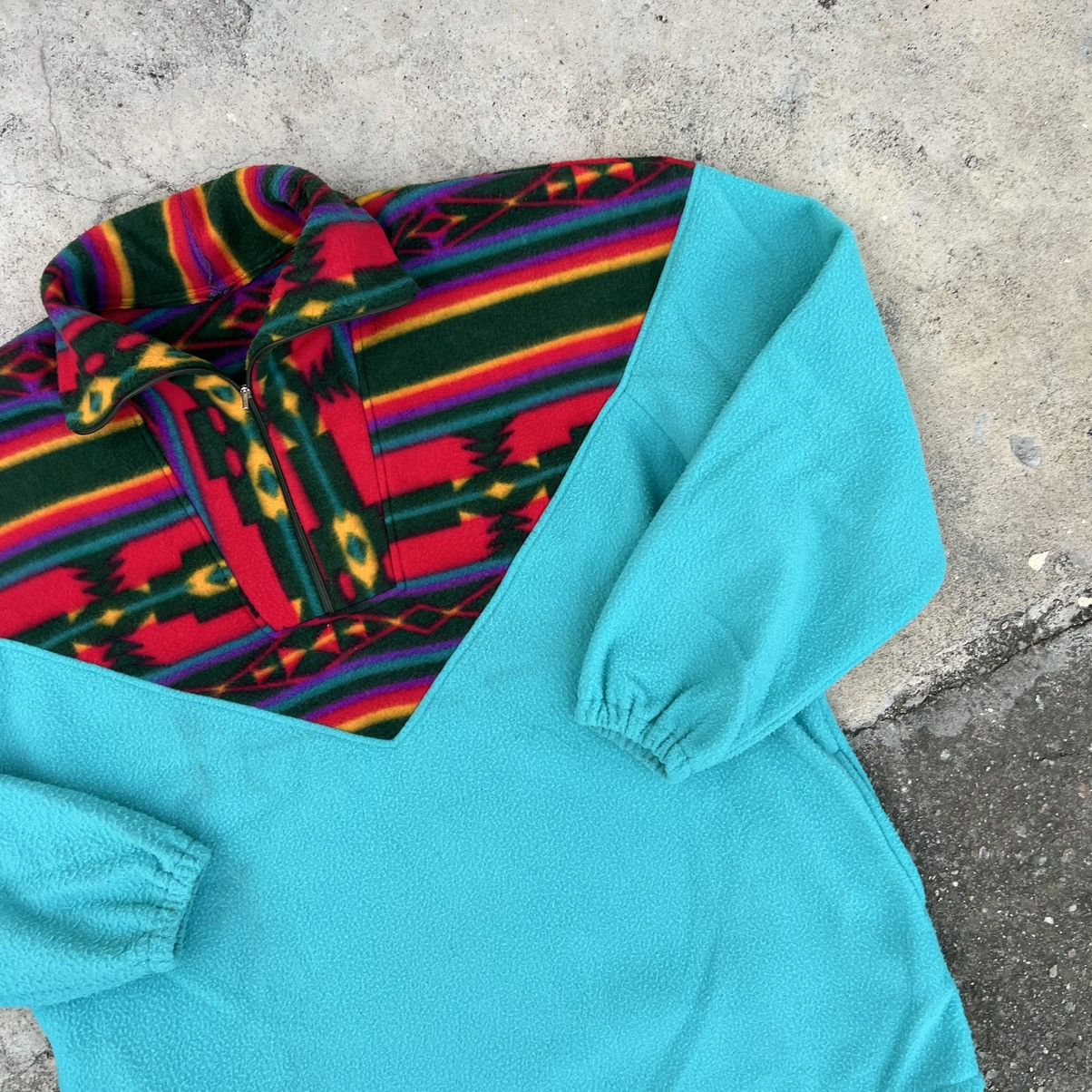 Adidas × Vintage 90s Retro Logo Vintage Y2K Oversized Fleece Jacket Size US L / EU 52-54 / 3 - 4 Thumbnail