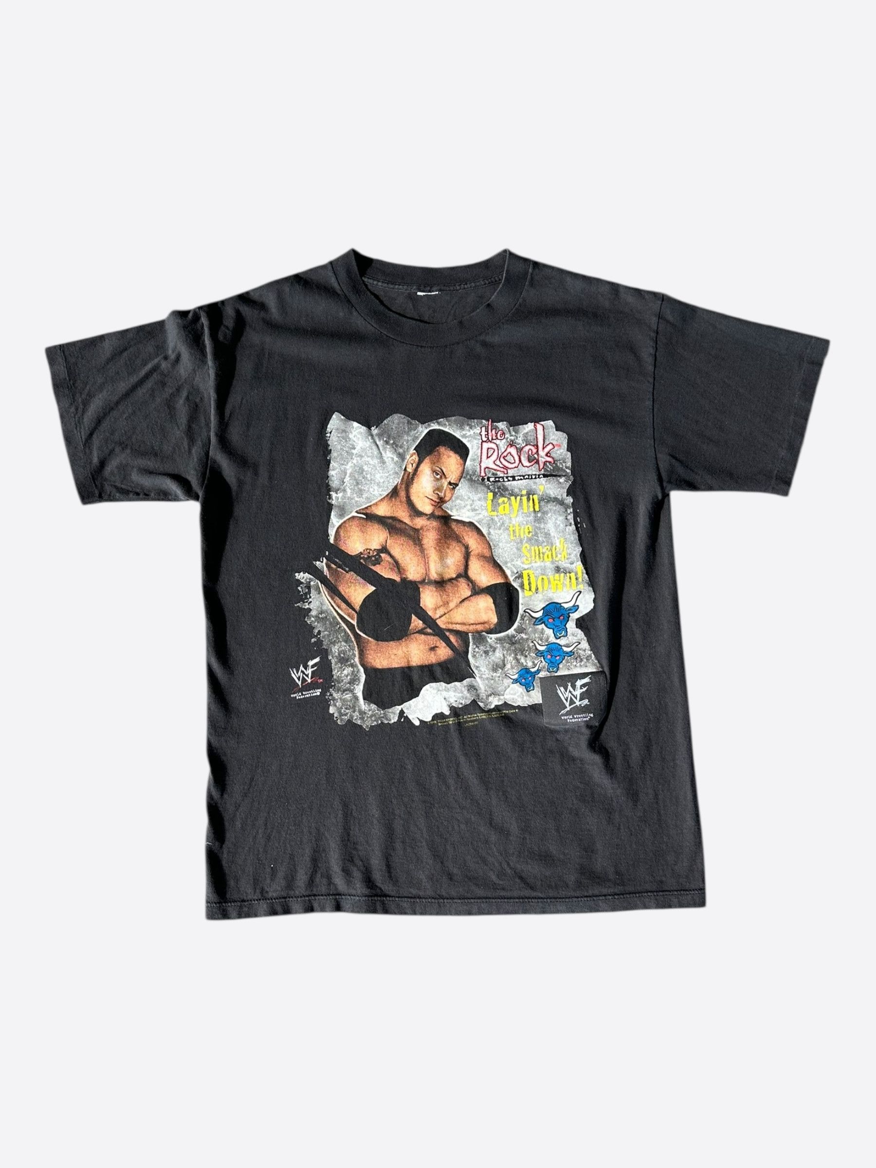 Vintage Vintage Black The Rock Wrestling T-Shirt Size US L / EU 52-54 / 3 - 1 Thumbnail