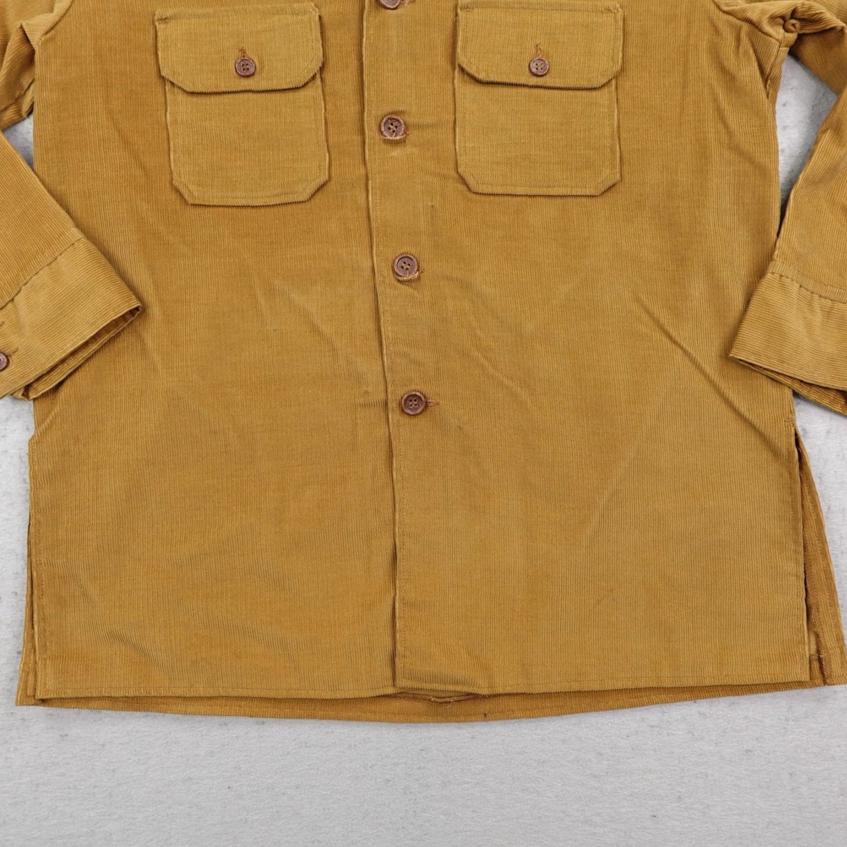Vintage VINTAGE Spotwood Jacket Adult 46 Brown Corduroy Button Blade Collar Shacket 70s Mens Size US S / EU 44-46 / 1 - 4 Thumbnail