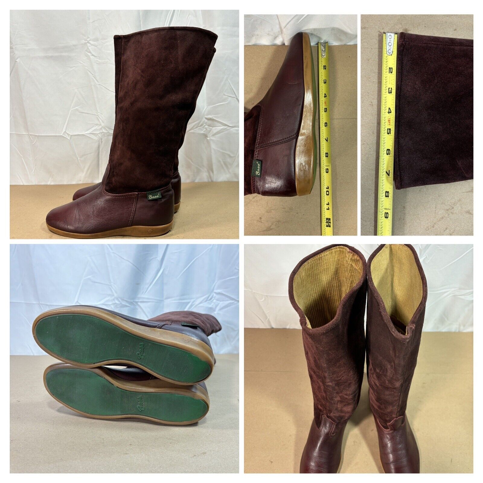 Bass Bass Burgundy Leather & Suede Boots Wmns Sz 5 Size US 5 / IT 35 - 4 Thumbnail