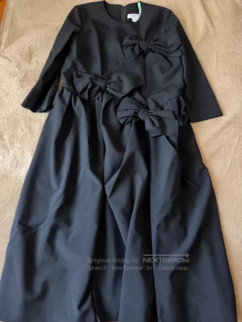 Comme des Garcons Comme des Garcons Black bow tie gathered dress Size S / US 4 / IT 40 - 1 Thumbnail
