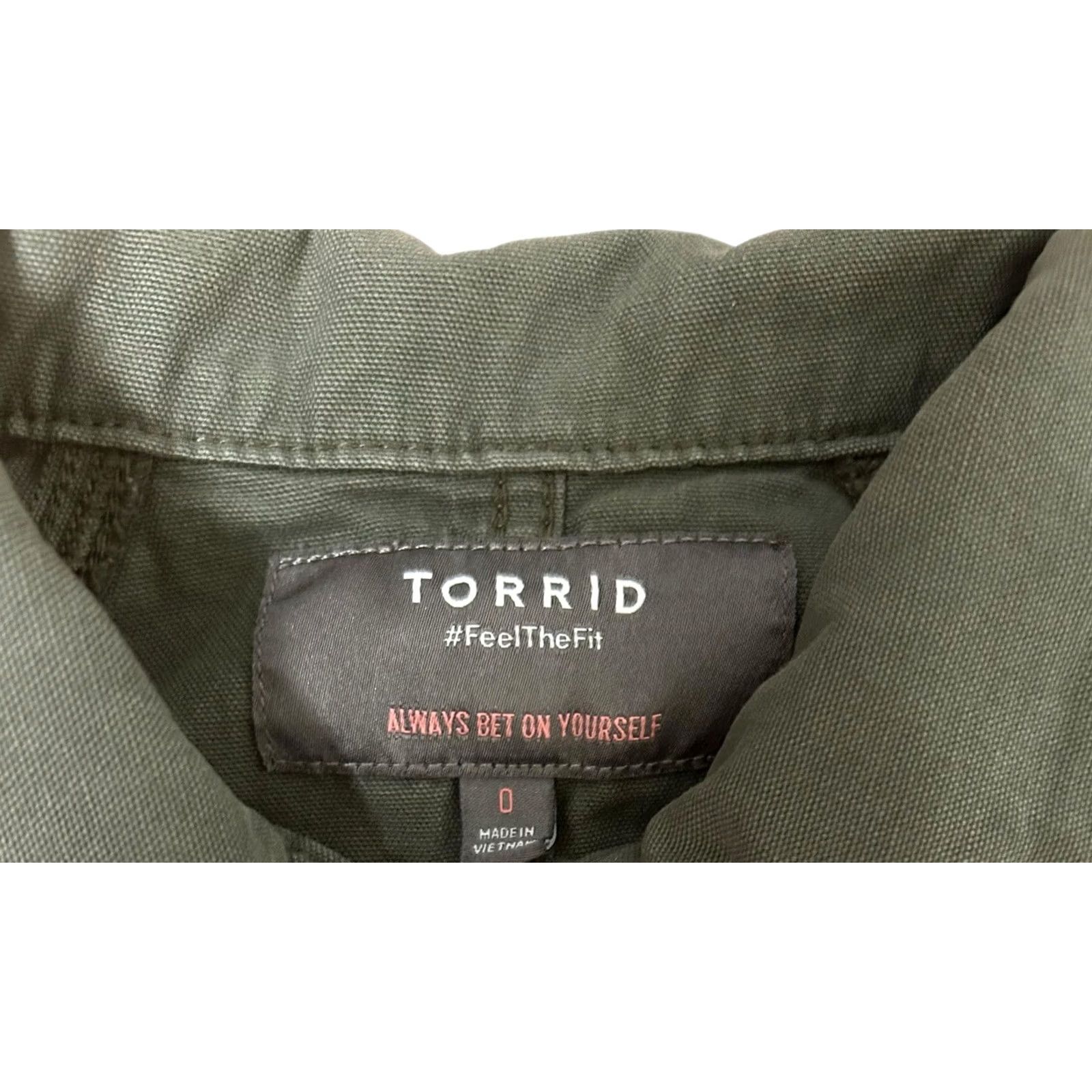 Torrid VINTAGE Torrid Green Utility Military Full Zip Button Up Jacket Women's Plus Size 0 Size XS / US 0-2 / IT 36-38 - 4 Thumbnail