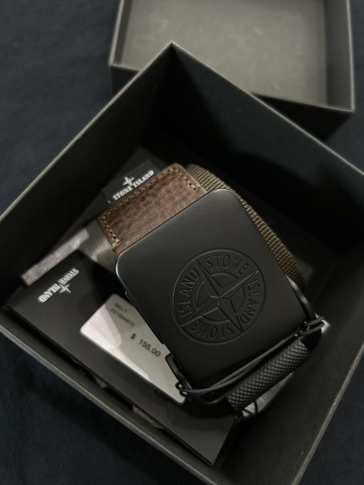 Stone Island Stone Island Olive Green Belt With Compass Buckle Size ONE SIZE - 1 Thumbnail