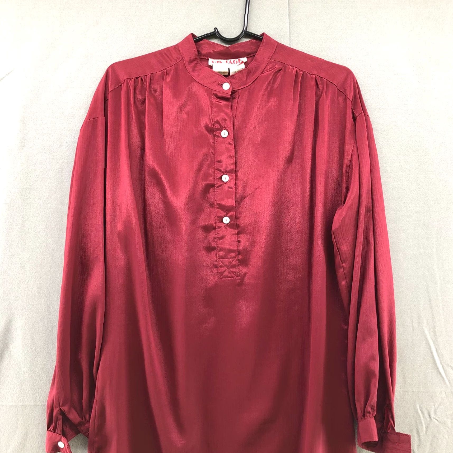 Vintage VTG Nightgown Womens L Satin Pajama Long Sleeve Red Union Made 1970s Vintage Nightgown Lounge Pajama Red Satin US Made Womens L Size L / US 10 / IT 46 - 4 Thumbnail