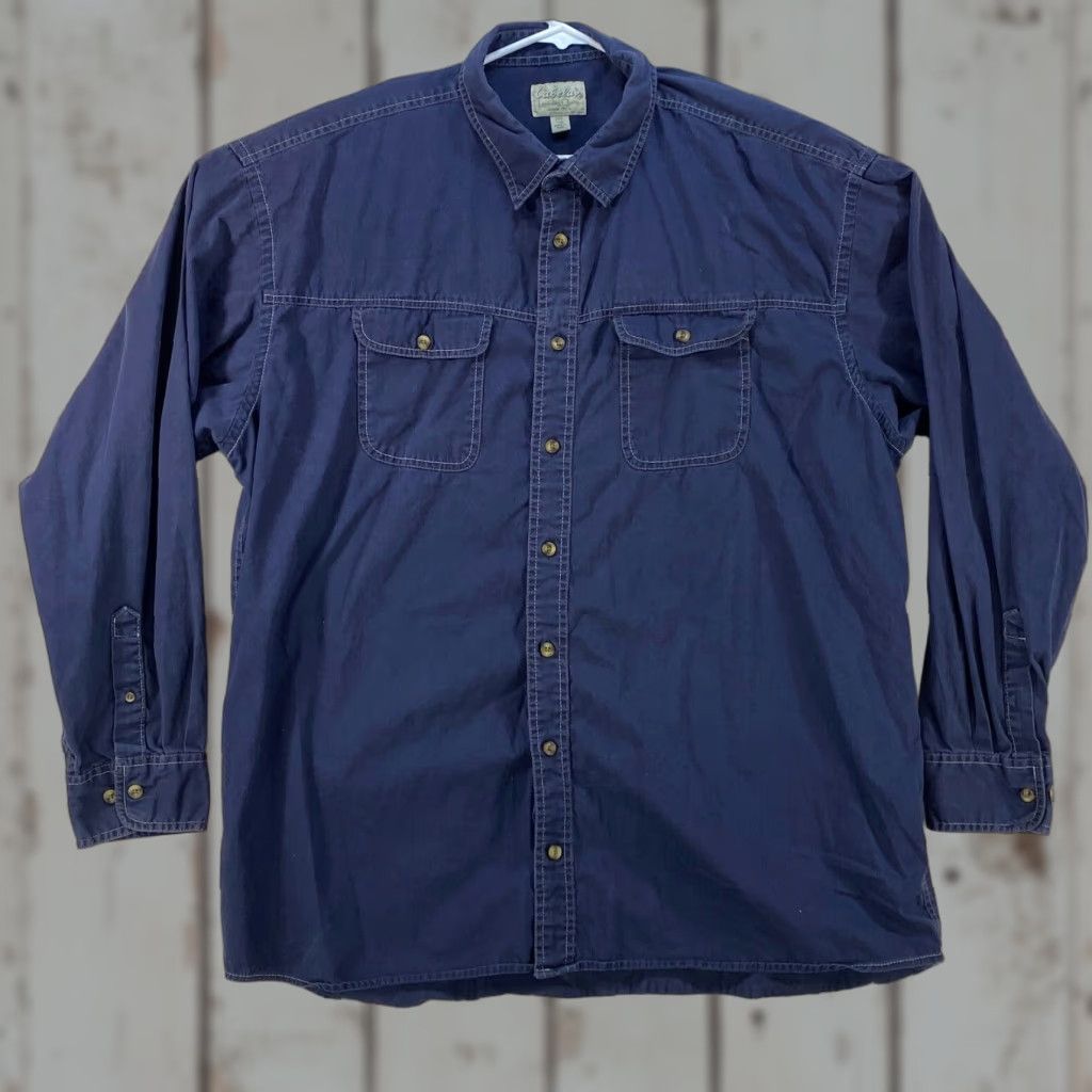 Vintage VINTAGE Cabela's Long Sleeve Button Up Blue Shirt Mens 2XL Tall Cotton Shirt Size US XXL / EU 58 / 5 - 1 Thumbnail
