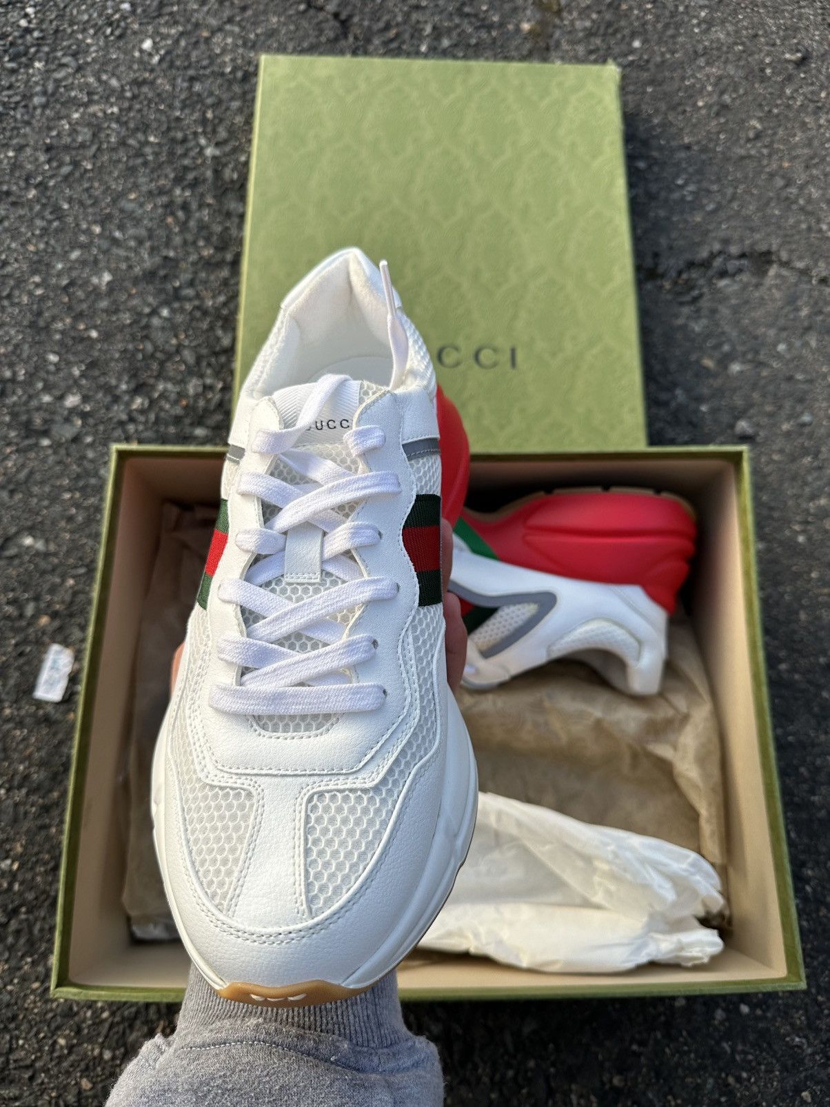 Gucci Gucci Rython Red/White Size US 9 / EU 42 - 2 Thumbnail