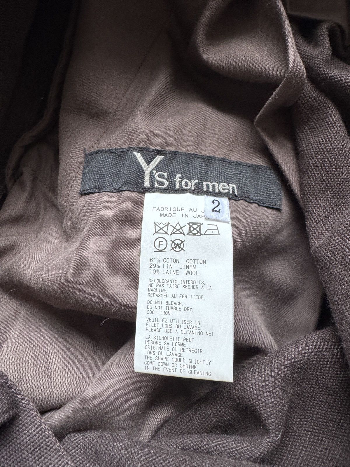 Y's for Men 25SS Cotton flax wool oxford side action pleats pants Size US 32 / EU 48 - 7 Thumbnail