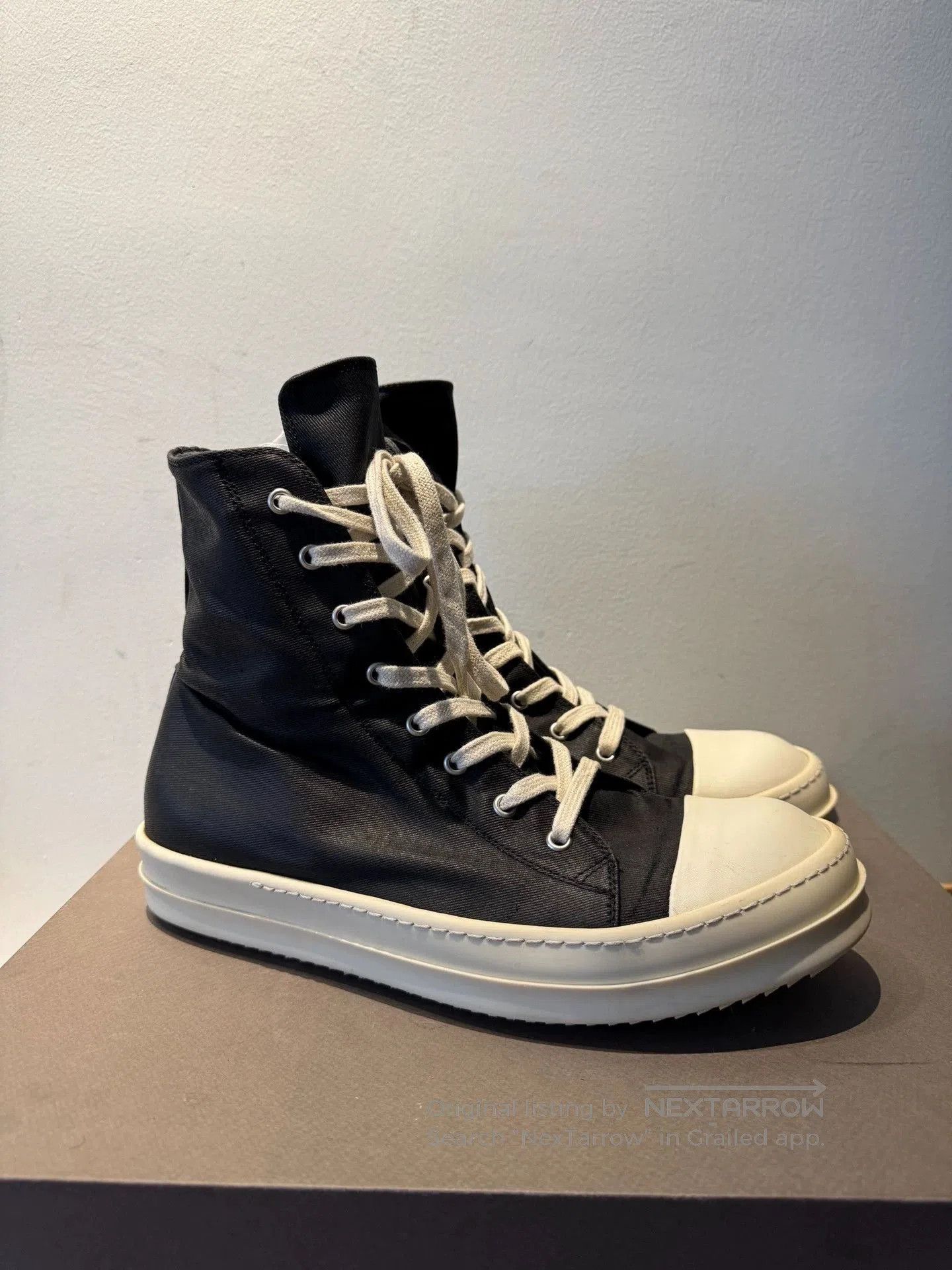 Rick Owens rick owens复线蜡面大匡威高筒鞋. Size US 9 / EU 42 - 3 Thumbnail