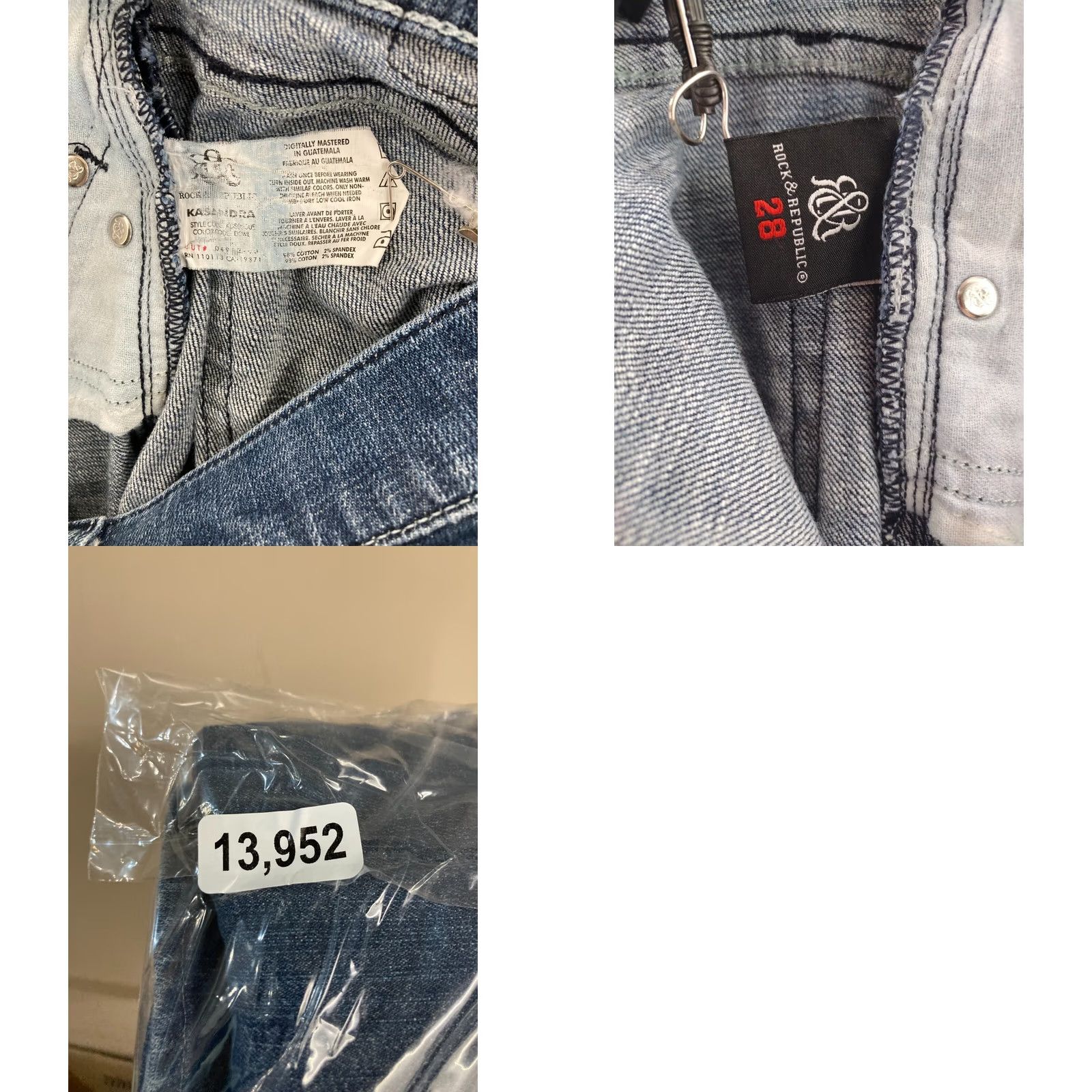 Vintage Rock & Republic Kasandra Jeans Bootcut Dark Blue 28 Women Mid Rise Stretch Denim 5-Pocket Regular 32in Inseam Womens Size 28" / US 6 / IT 42 - 9 Thumbnail