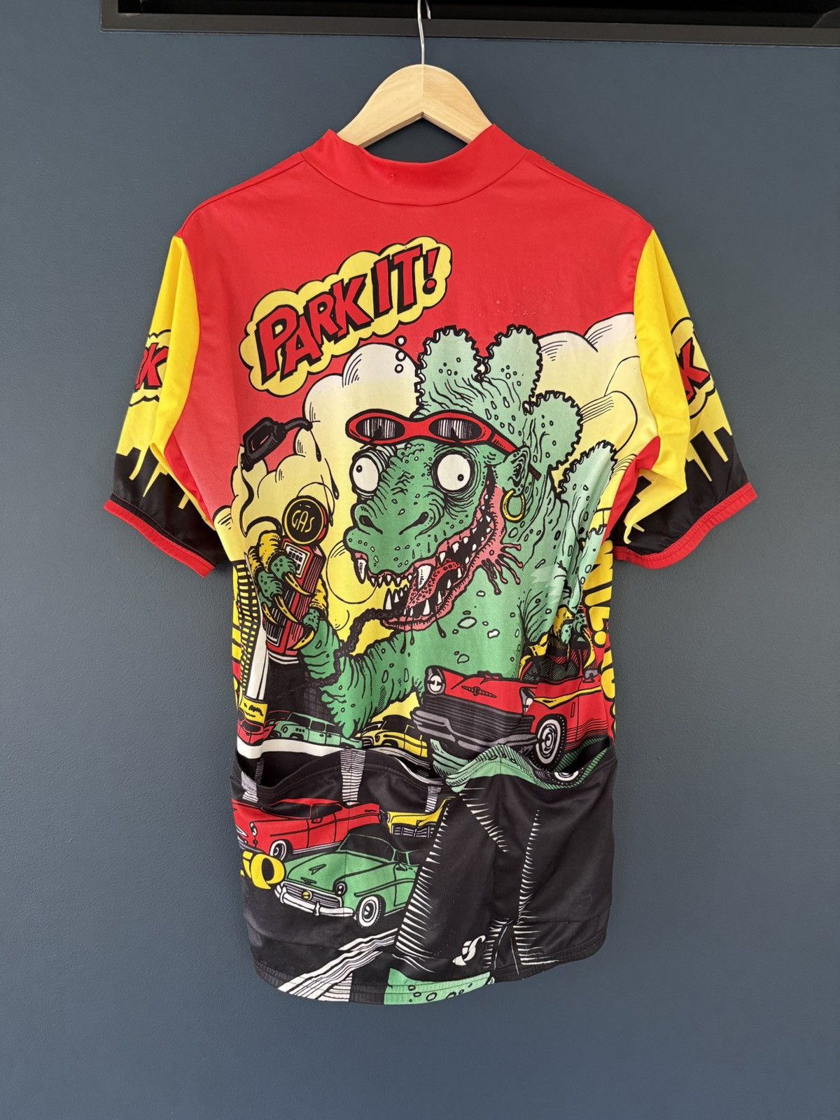 PEARL iZUMi Vintage 90s Pearl iZUMi Pop Art Godzilla Cycling Jersey Size US XL / EU 56 / 4 - 6 Thumbnail